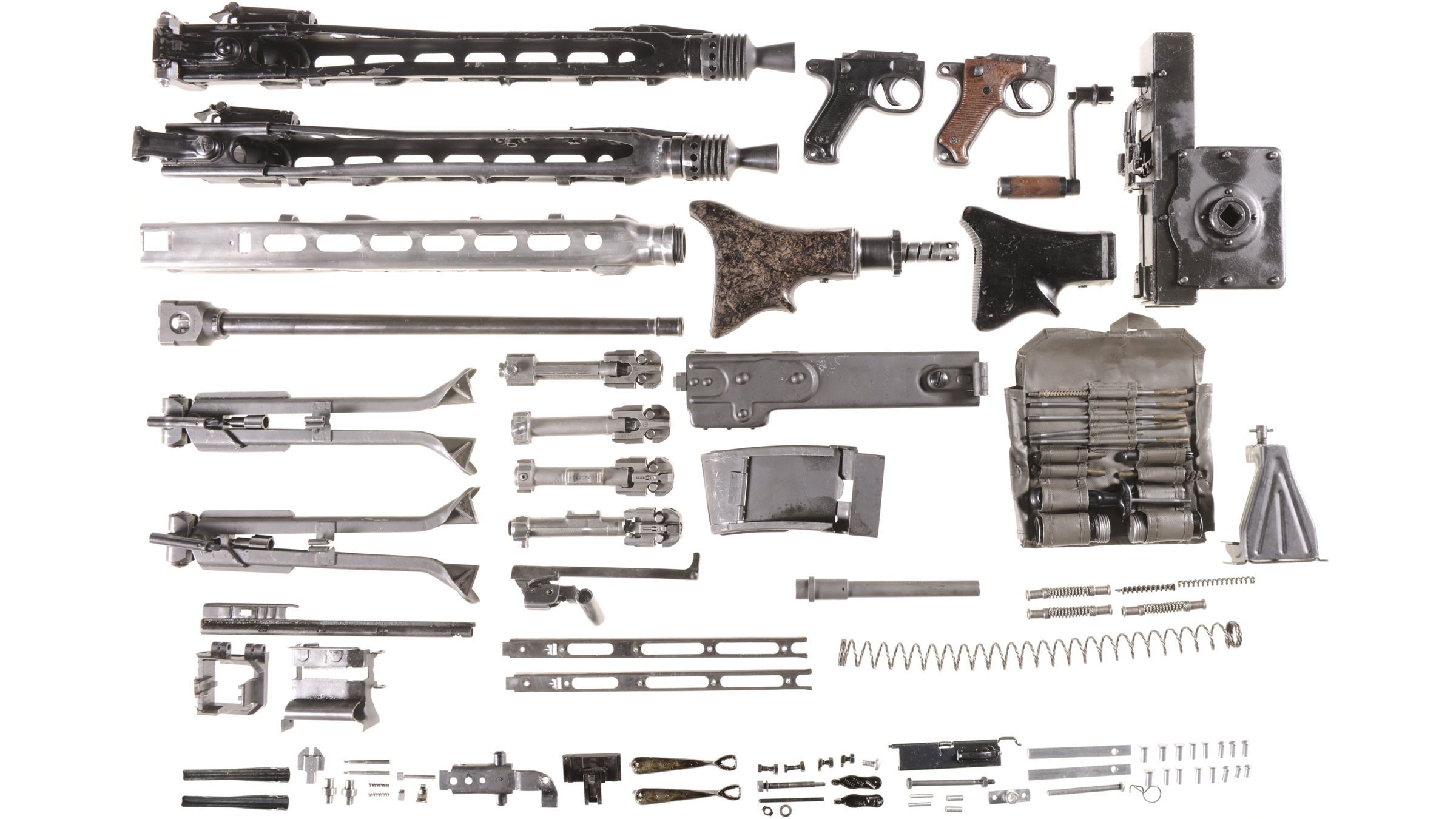 Assorted MG42/MG53 Style Machine Gun Components and Belt Loader Rock