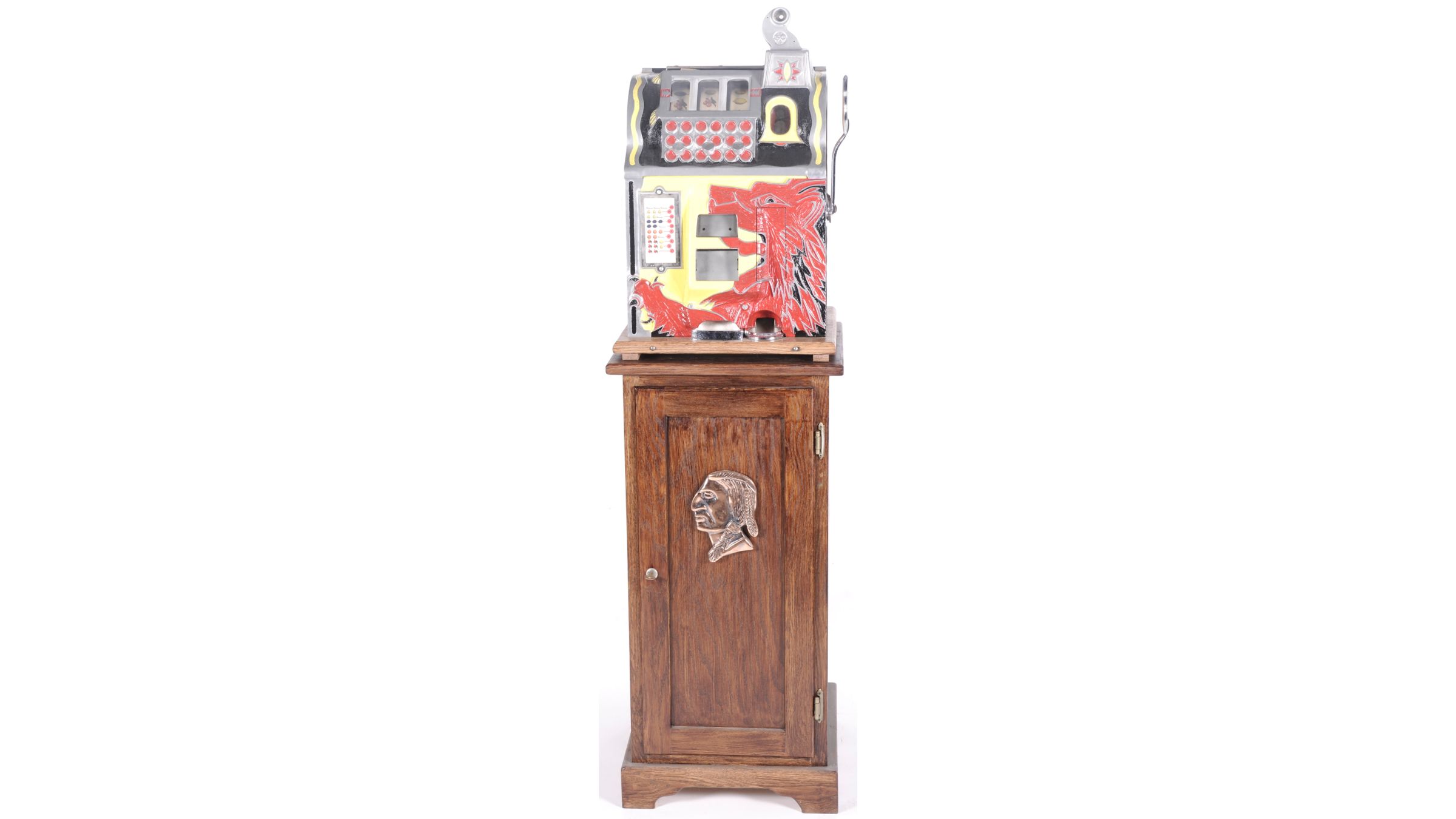 Mills Novelty Co. Nickel Slot Machine with Wood Stand Rock Island Auction