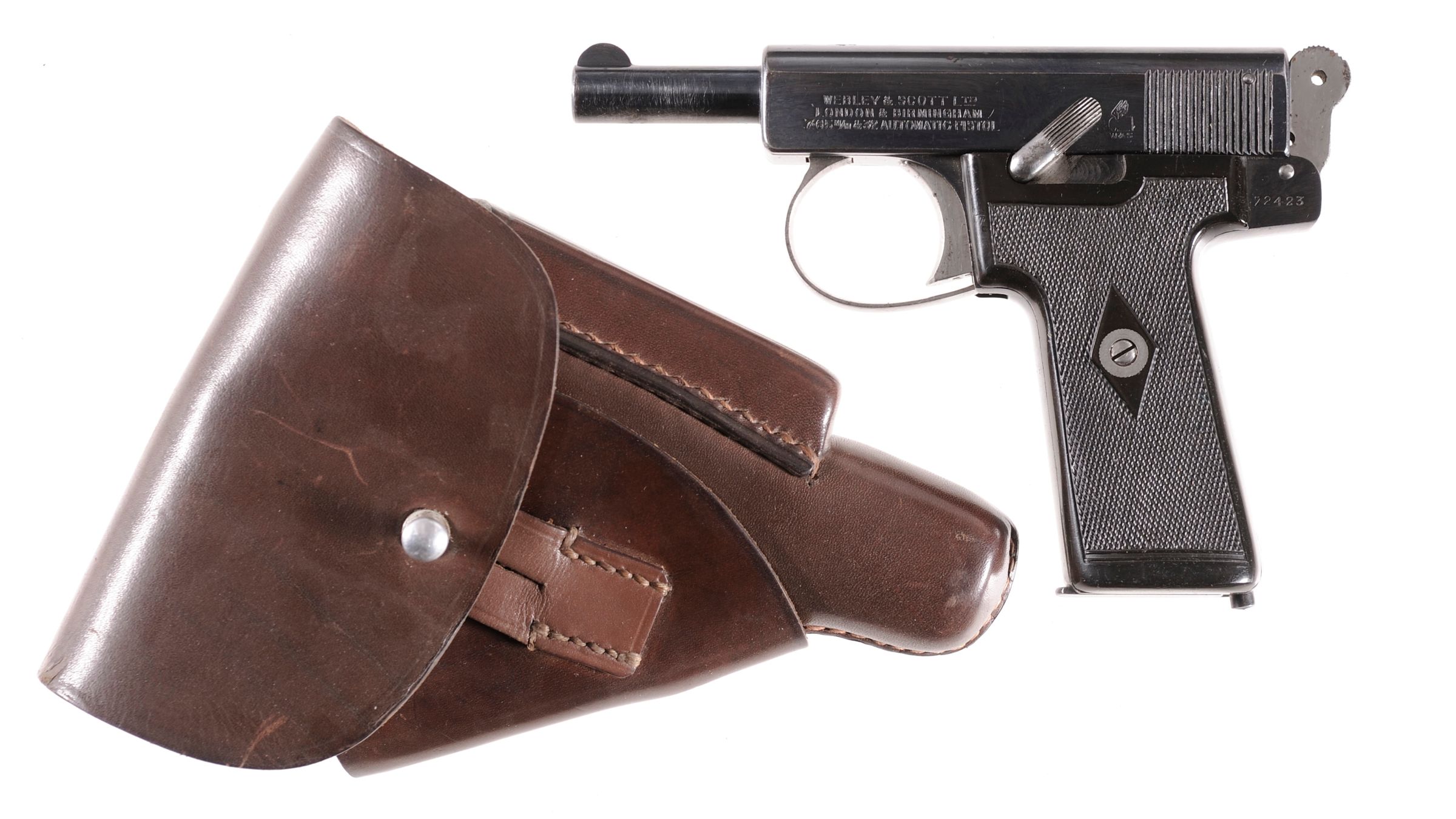 Poignée De Crosse En Noyer Compatible Webley & Scott 1911 (calibre 7,65 Mm) – Marque KSD, Neuve