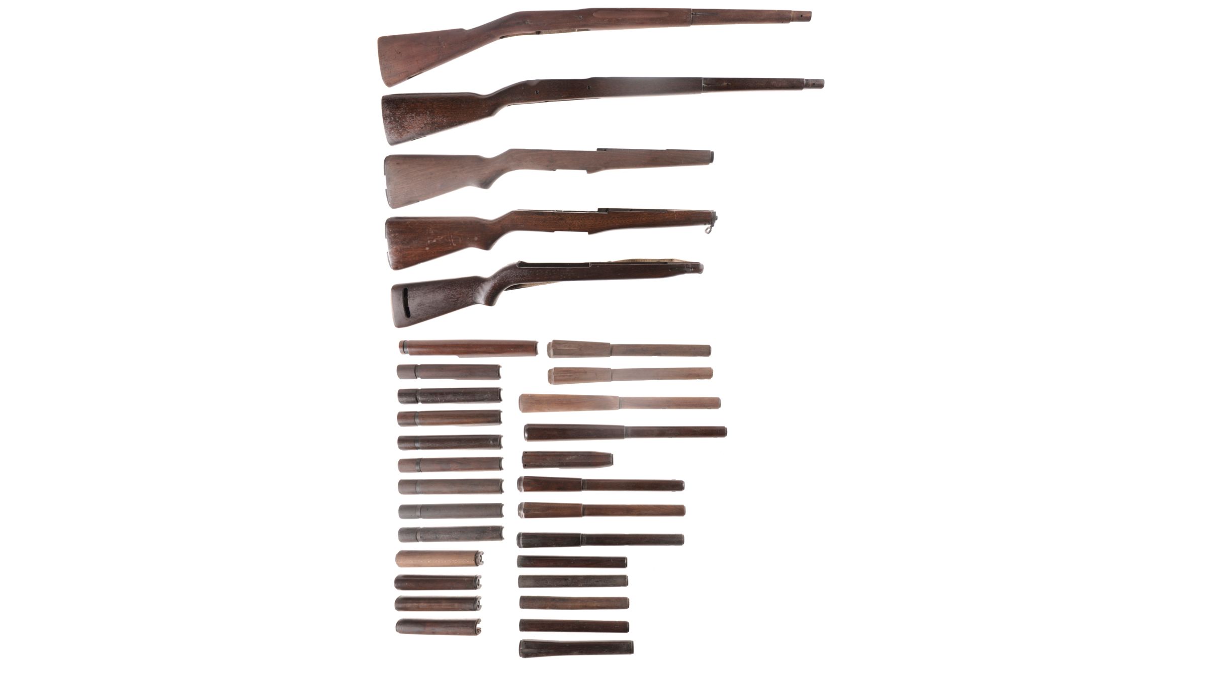 Five Assorted US Military Long Gun Stocks and Other Wood Parts Rock