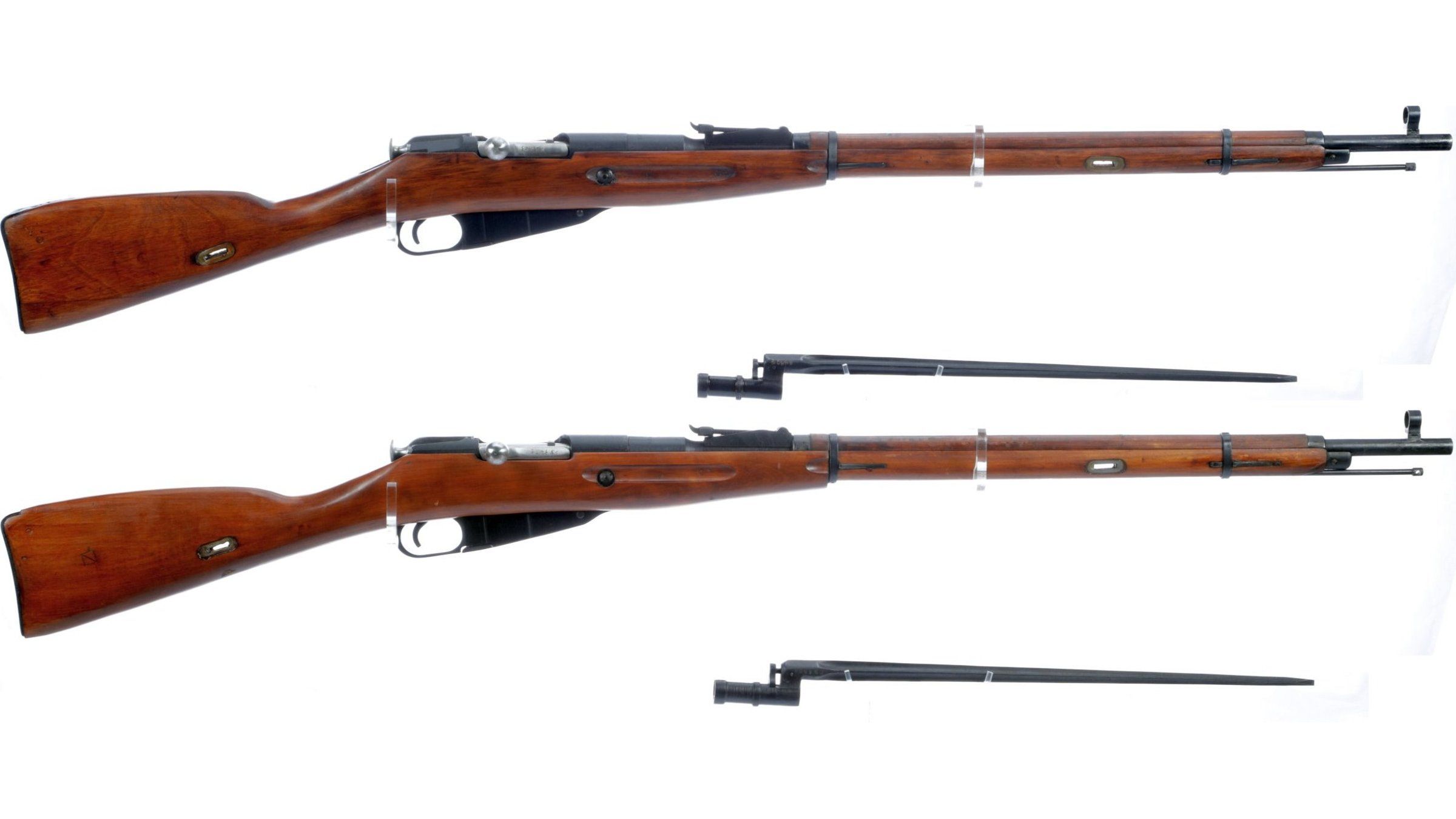 Two Russian Mosin Nagant Bolt Action Rifles 