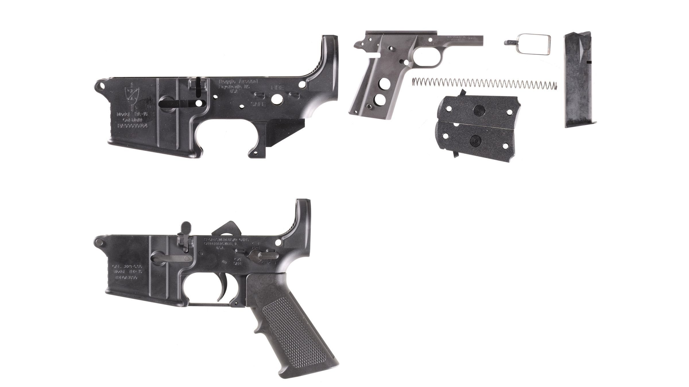 Two AR15 Lower Receiver and One Pistol Frame Rock Island Auction
