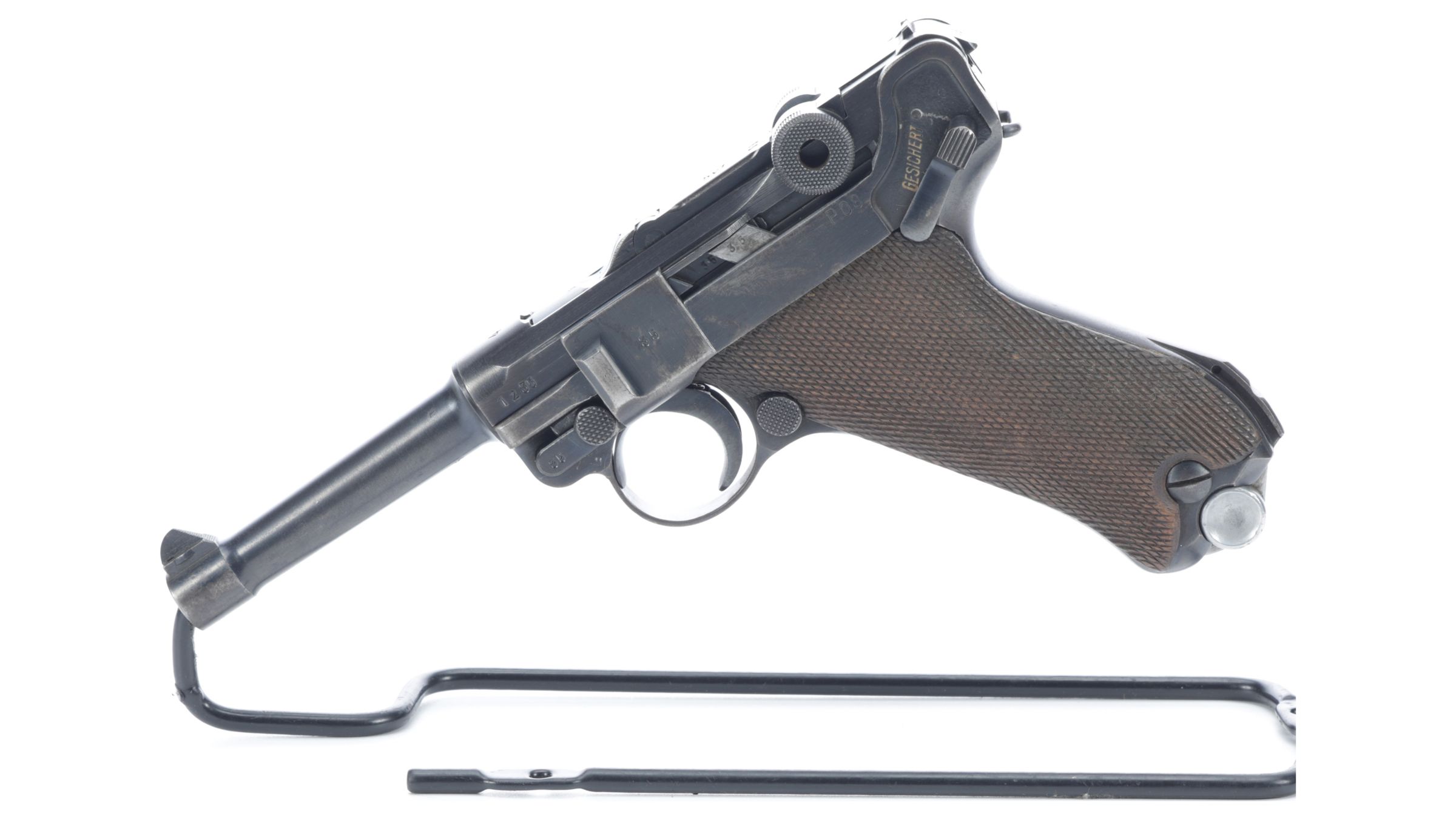 Mauser Byf Code 42 Date P08 Luger Semi Automatic Pistol Rock Island Auction 1934