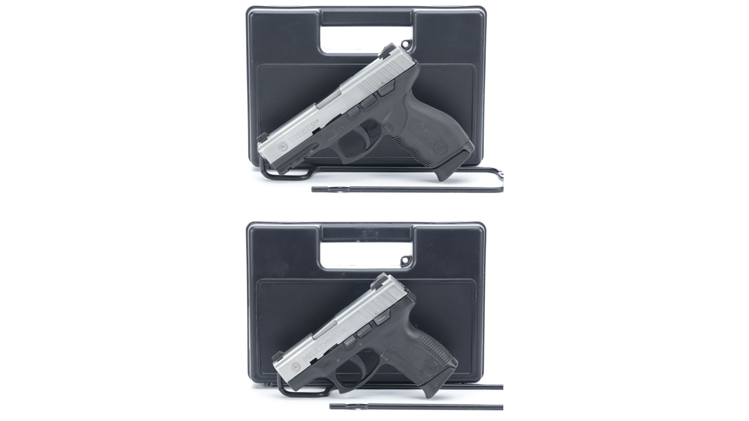 Two Taurus SemiAutomatic Pistols with Cases Rock Island Auction