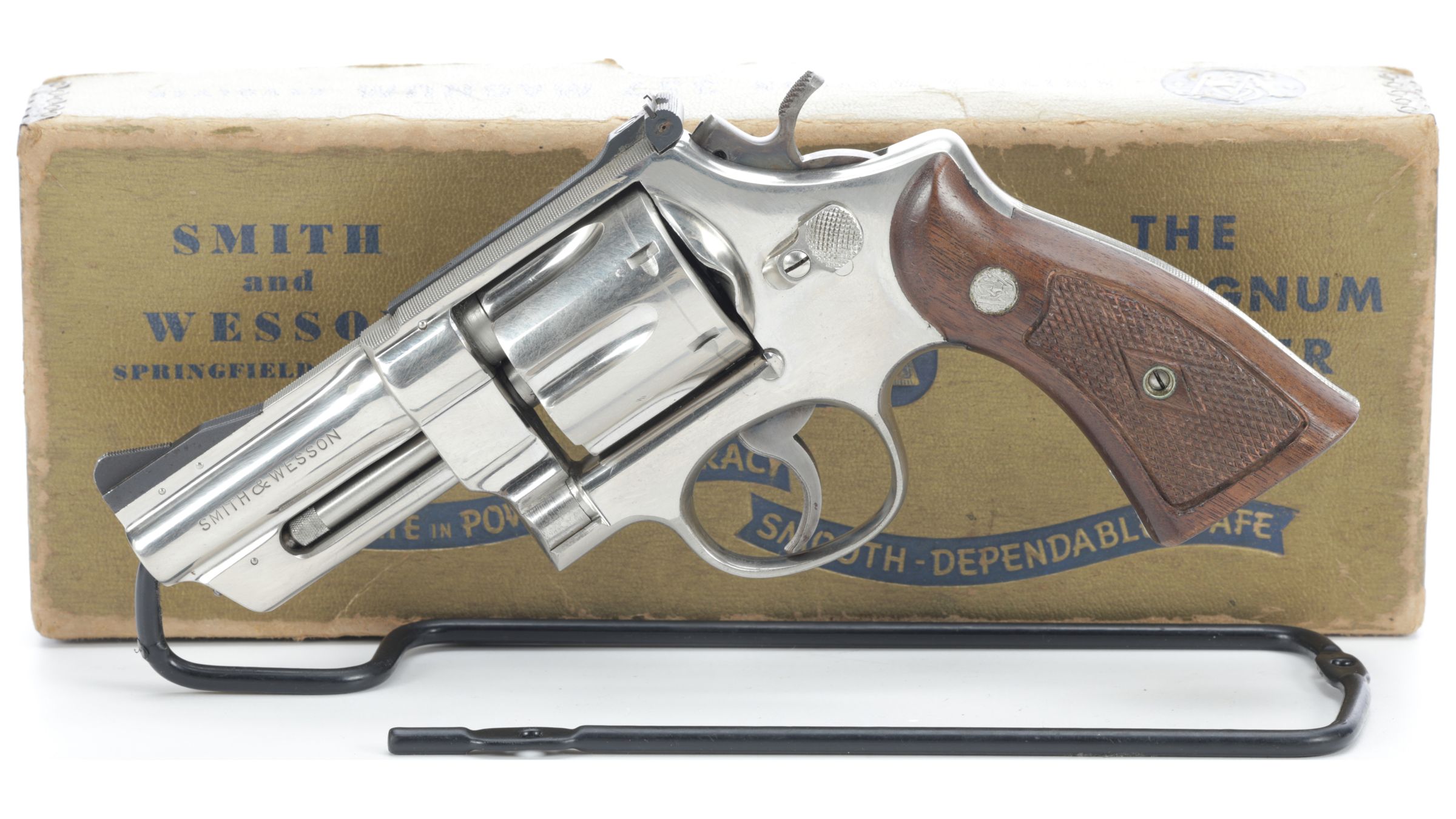 Nickel Smith & Wesson Pre-Model 27 Revolver with Box | Rock Island