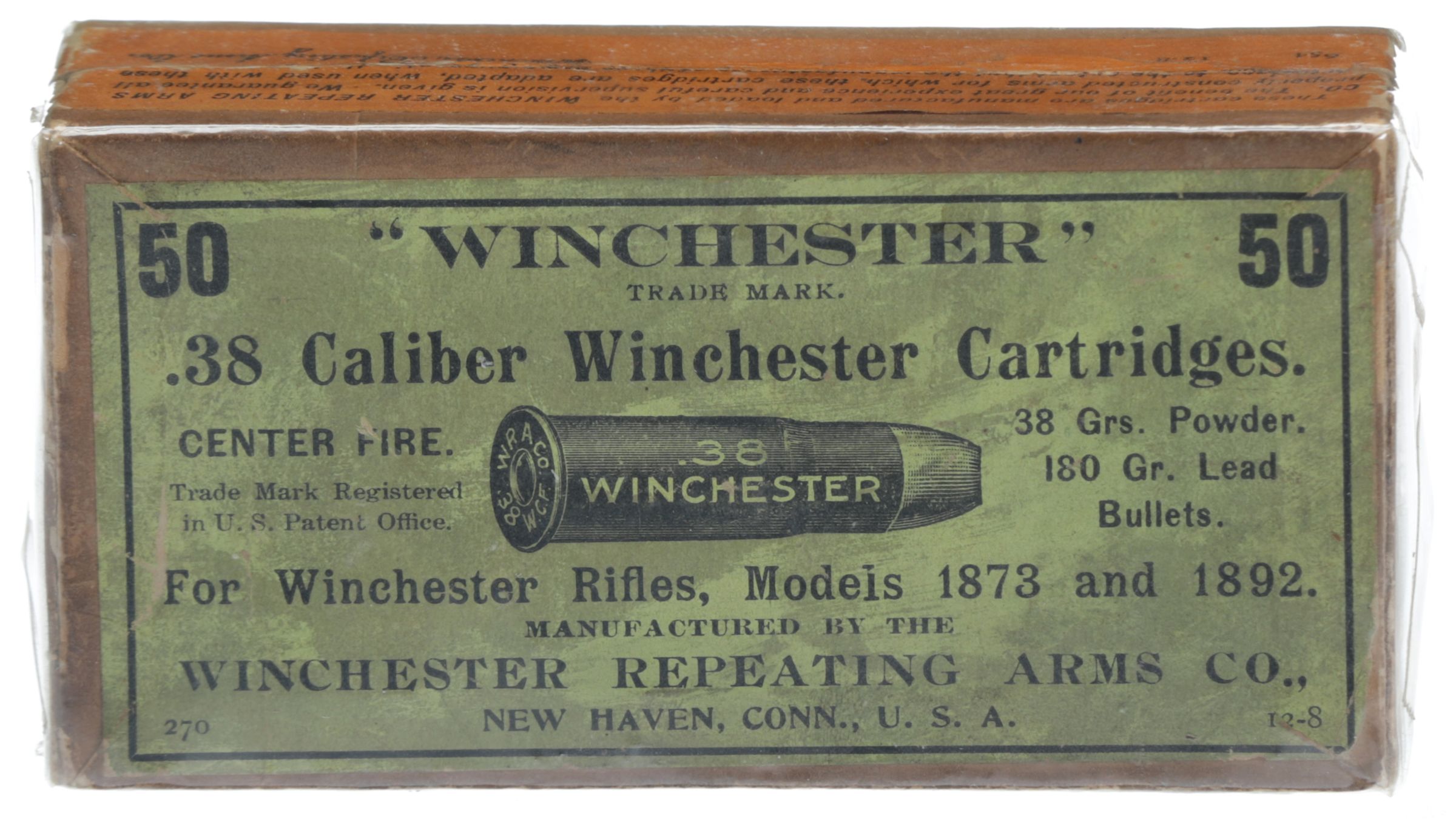 Vintage Box of Winchester .38 WCF Ammunition | Rock Island Auction