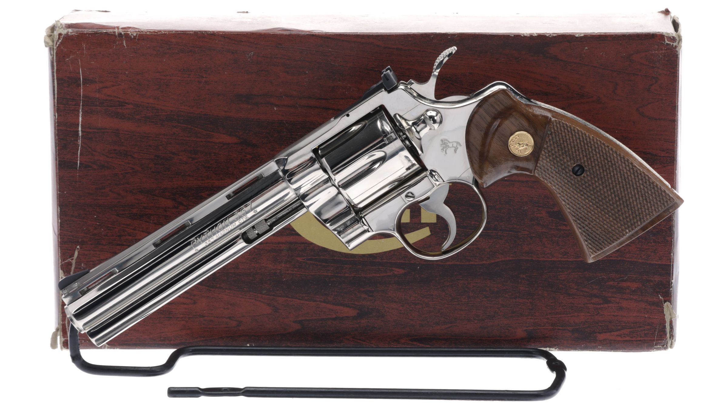 Nickel Colt Python Double Action Revolver with Box | Rock
