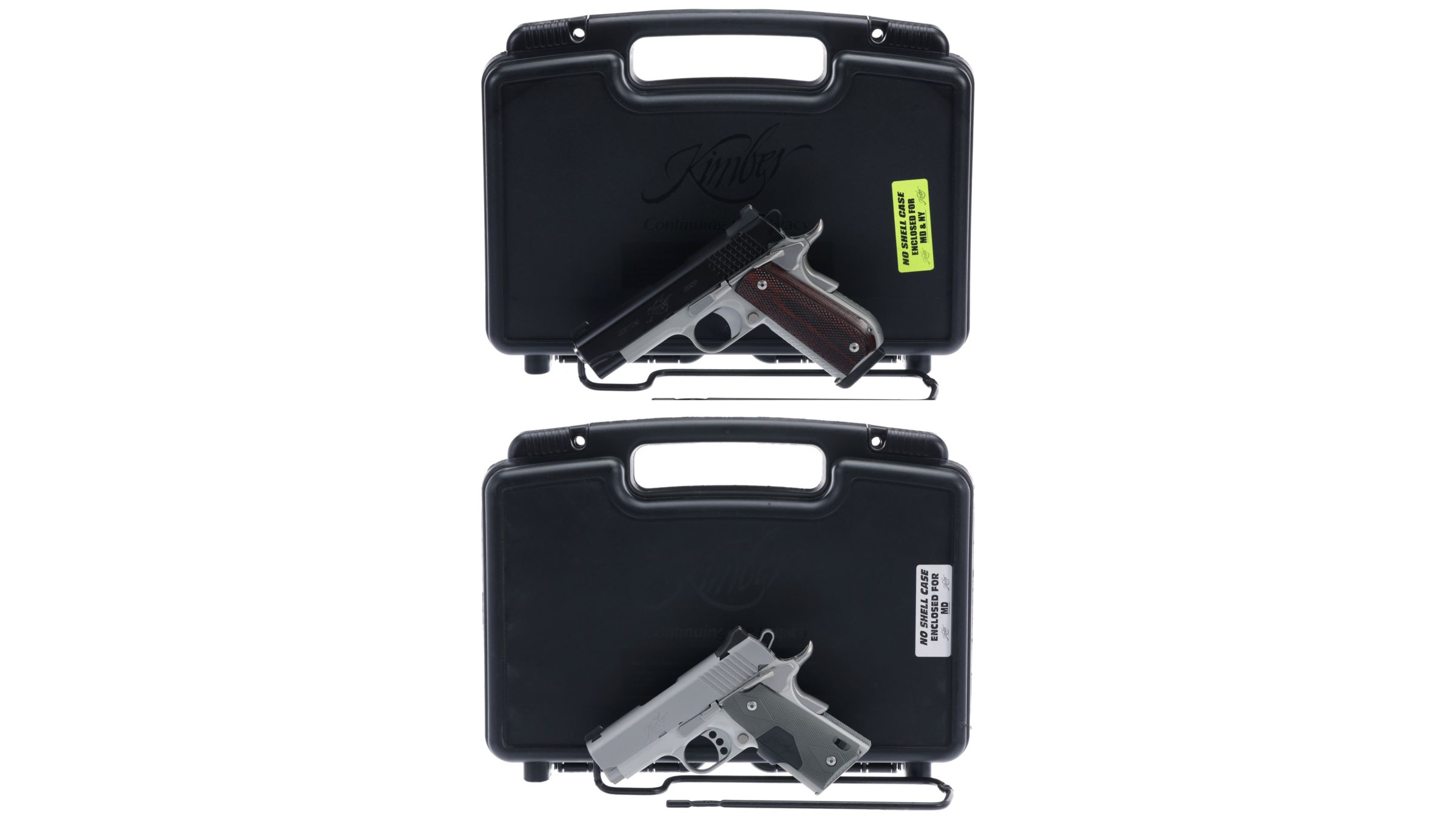 Two Kimber SemiAutomatic Pistols with Cases Rock Island Auction