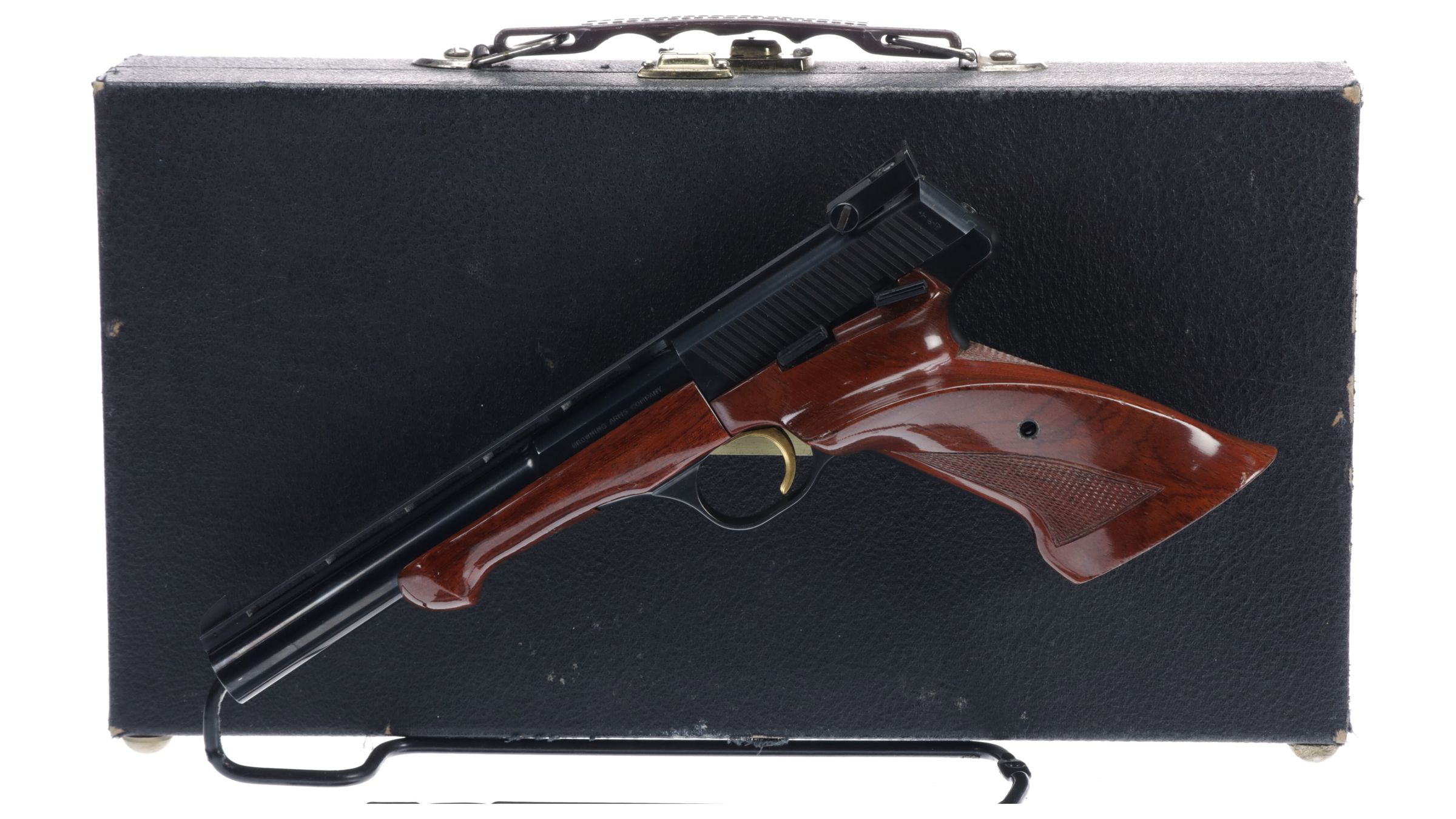 Cased Belgian Browning Medalist Semi Automatic Pistol Rock Island Auction 0644