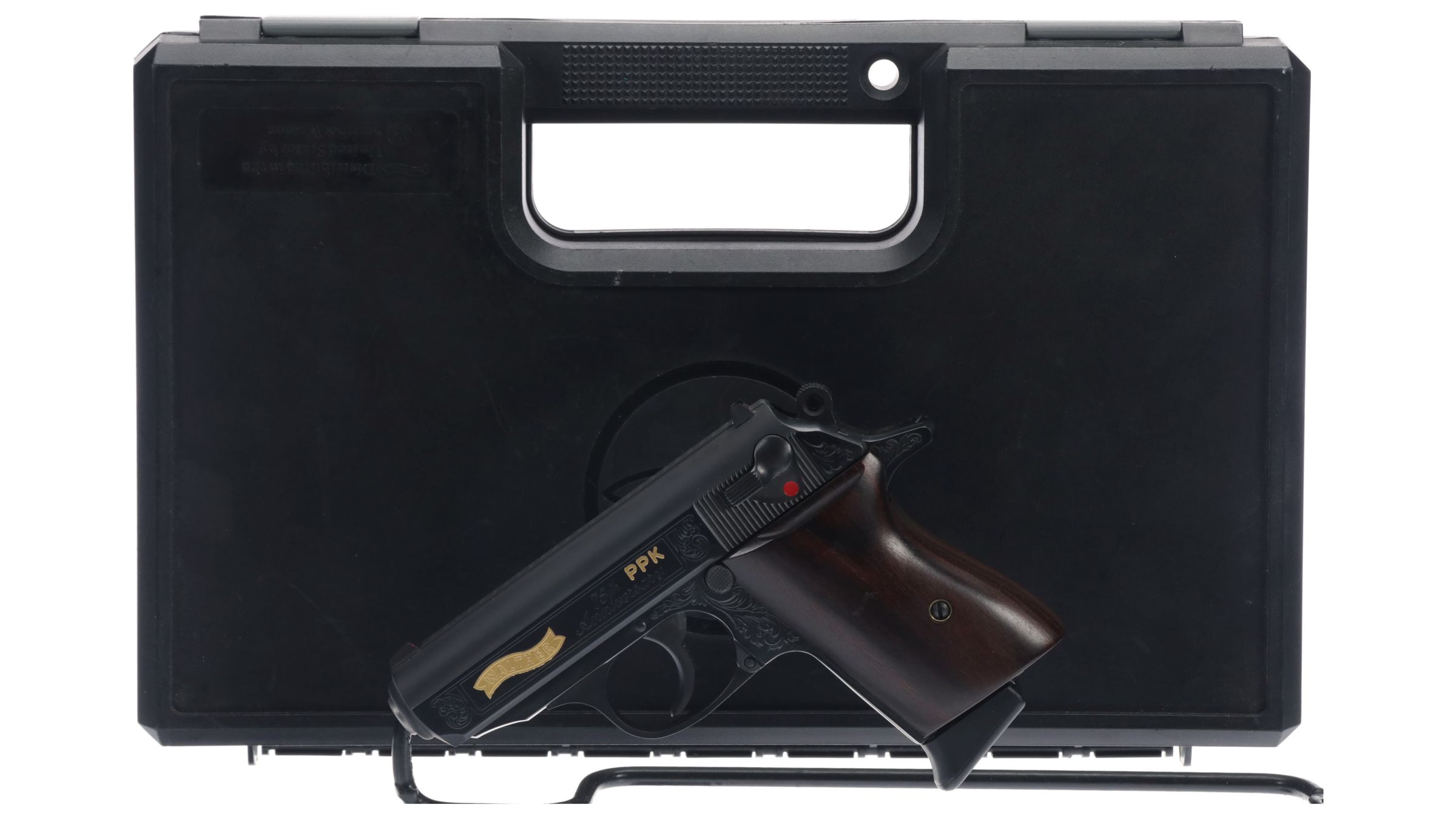 Engraved Walther Ppk 75th Anniversary Pistol With Case Rock Island Auction 6408