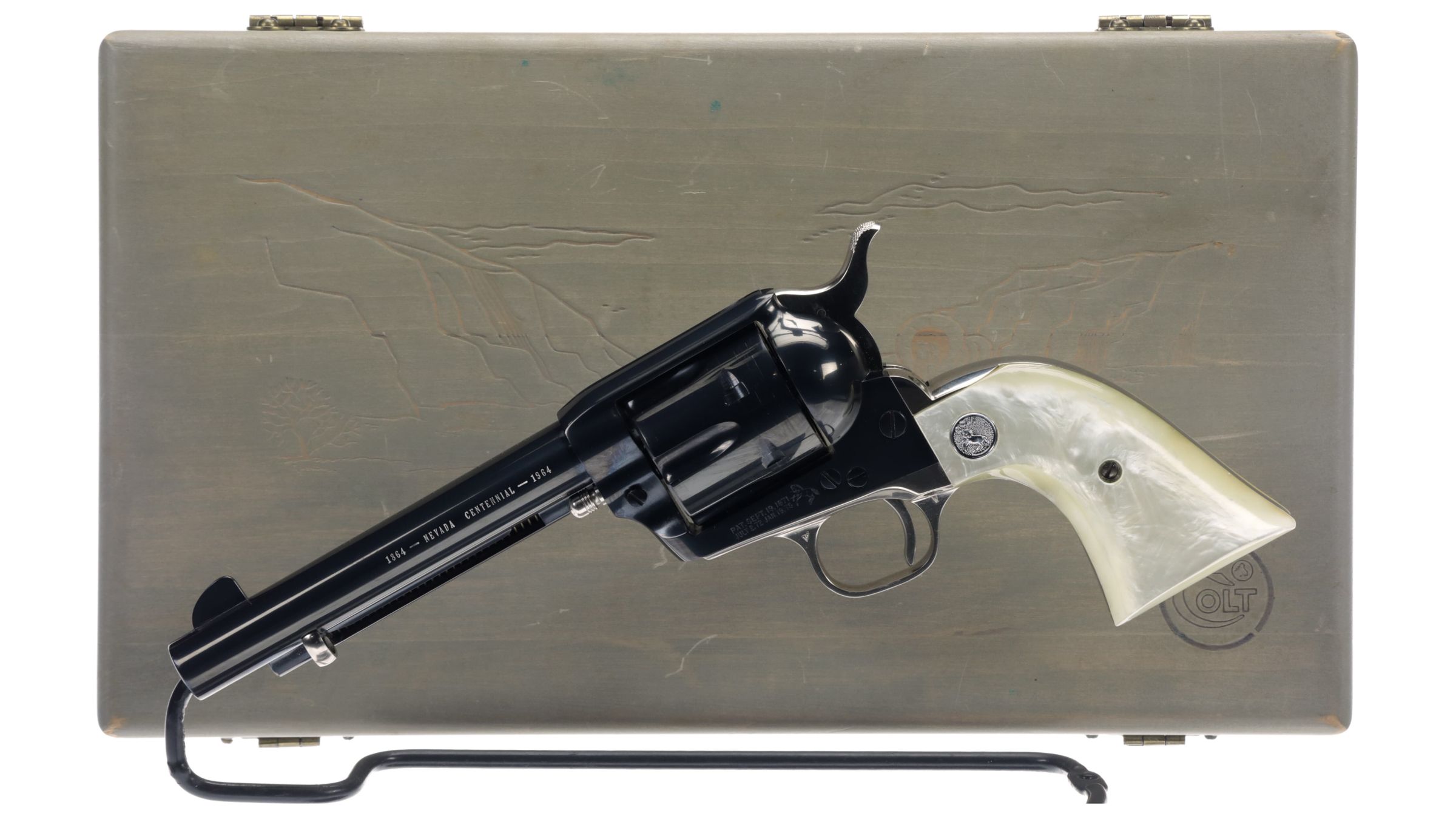 Cased Colt Nevada Centennial Commemorative Revolver Rock Island Auction 5830