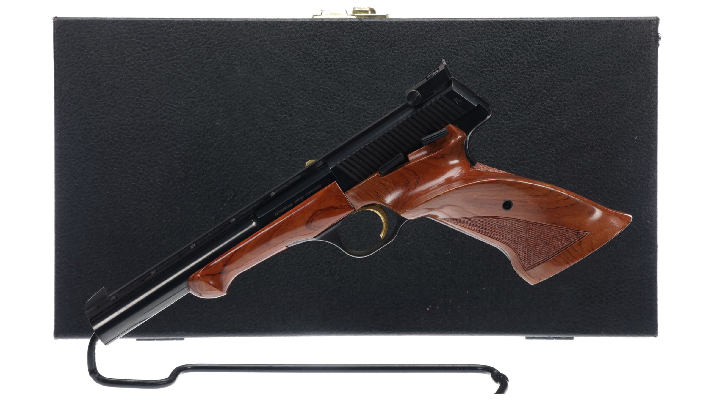 Belgian Browning Medalist Semi Automatic Pistol With Case Rock Island Auction