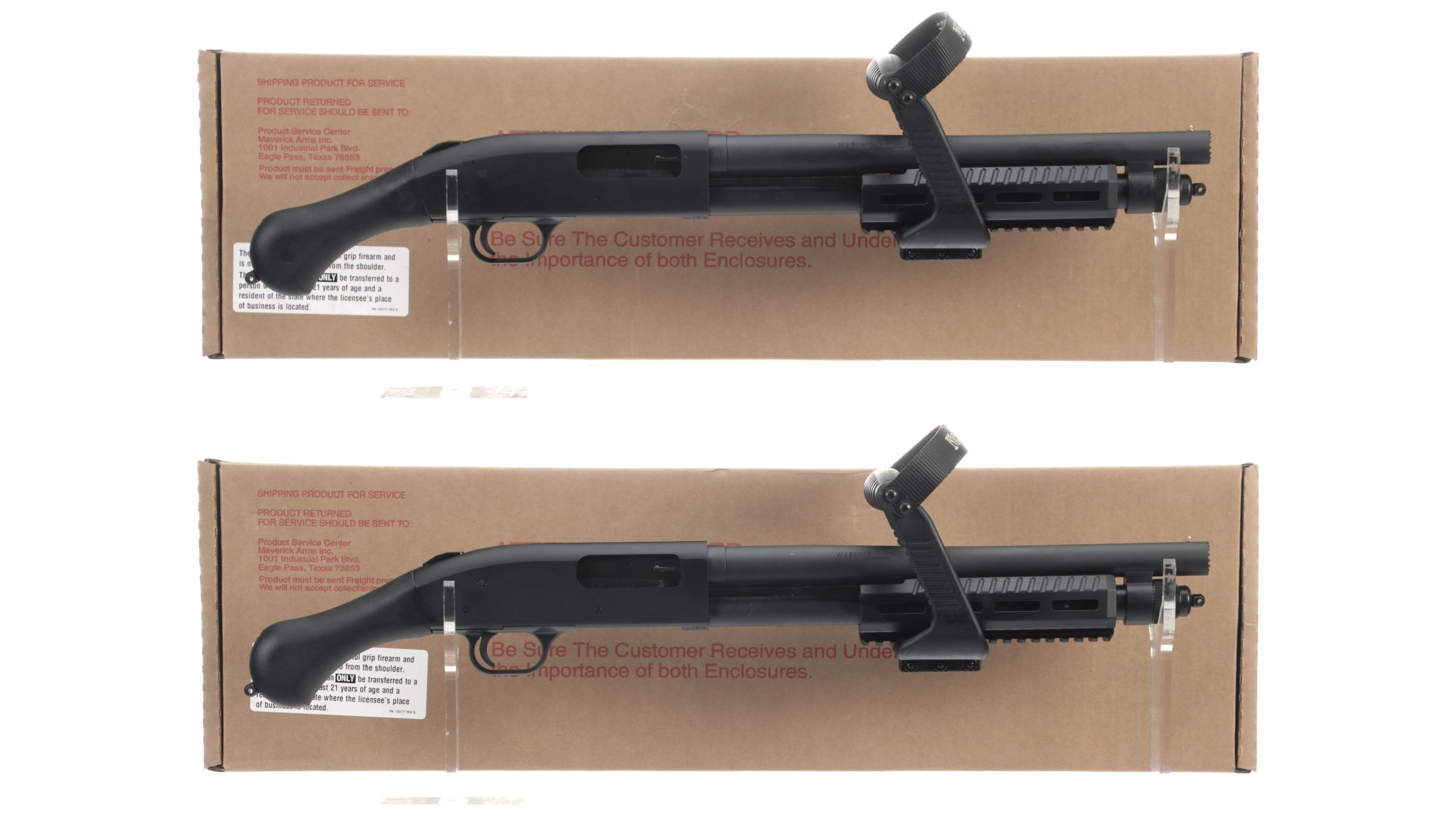 Two Mossberg Model 590 Shockwave Pistol Grip Firearms with Boxes Rock