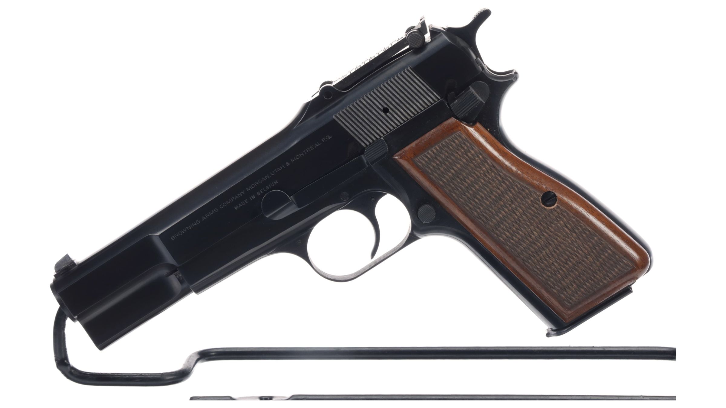 Belgian Browning High Power Pistol With Tangent Sight Rock Island Auction 8750