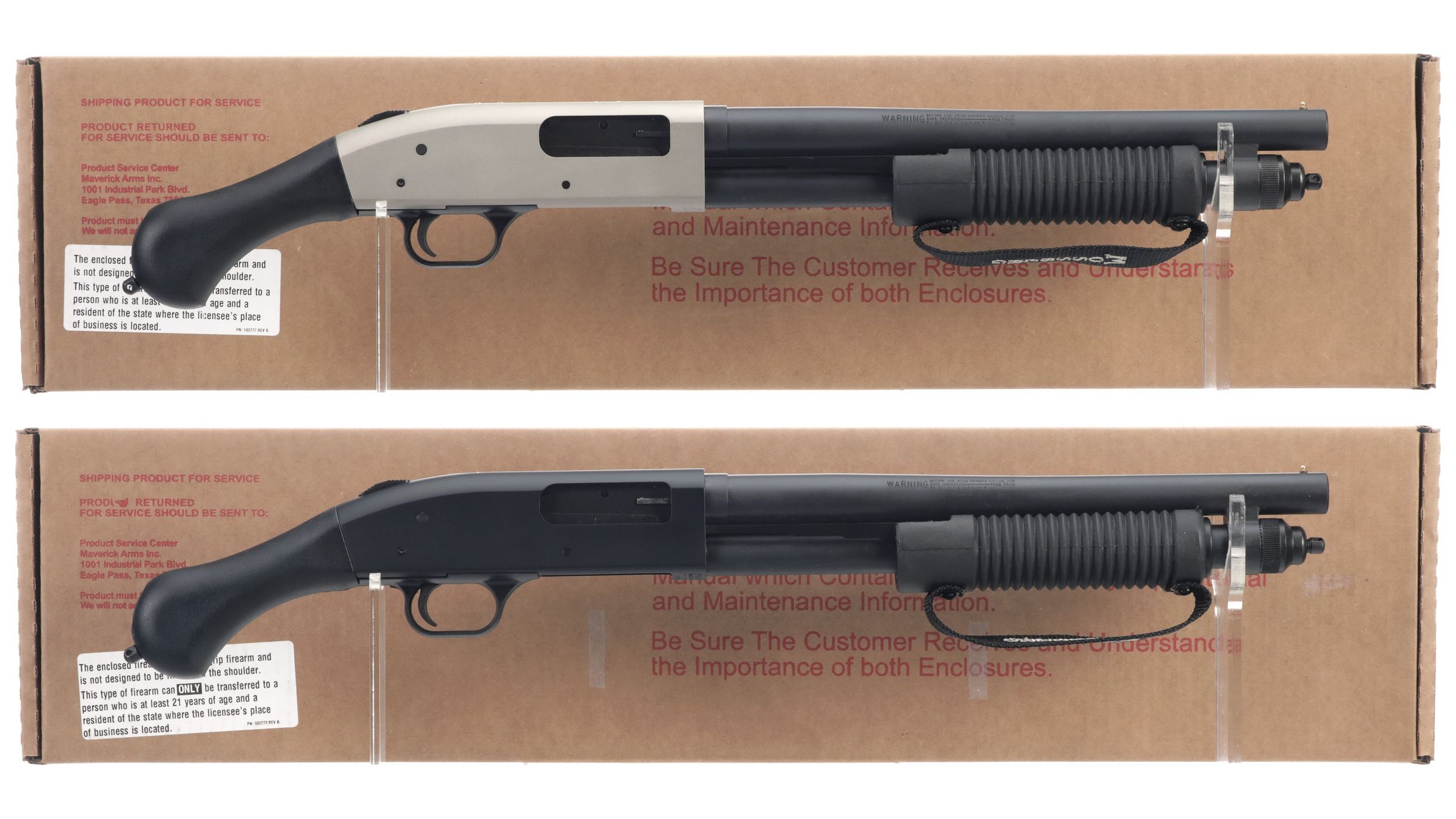 Two Mossberg Model 590 Shockwave Pistol Grip Firearms with Boxes Rock