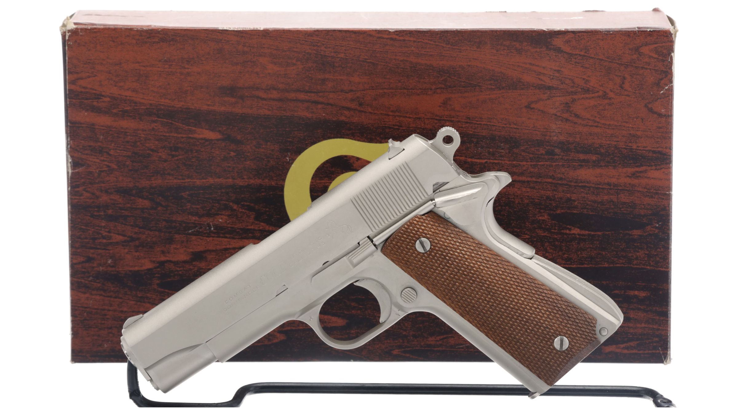 Colt Combat Commander Semi Automatic Pistol With Box Rock Island Auction