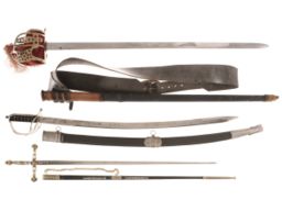 Three Swords with Scabbards