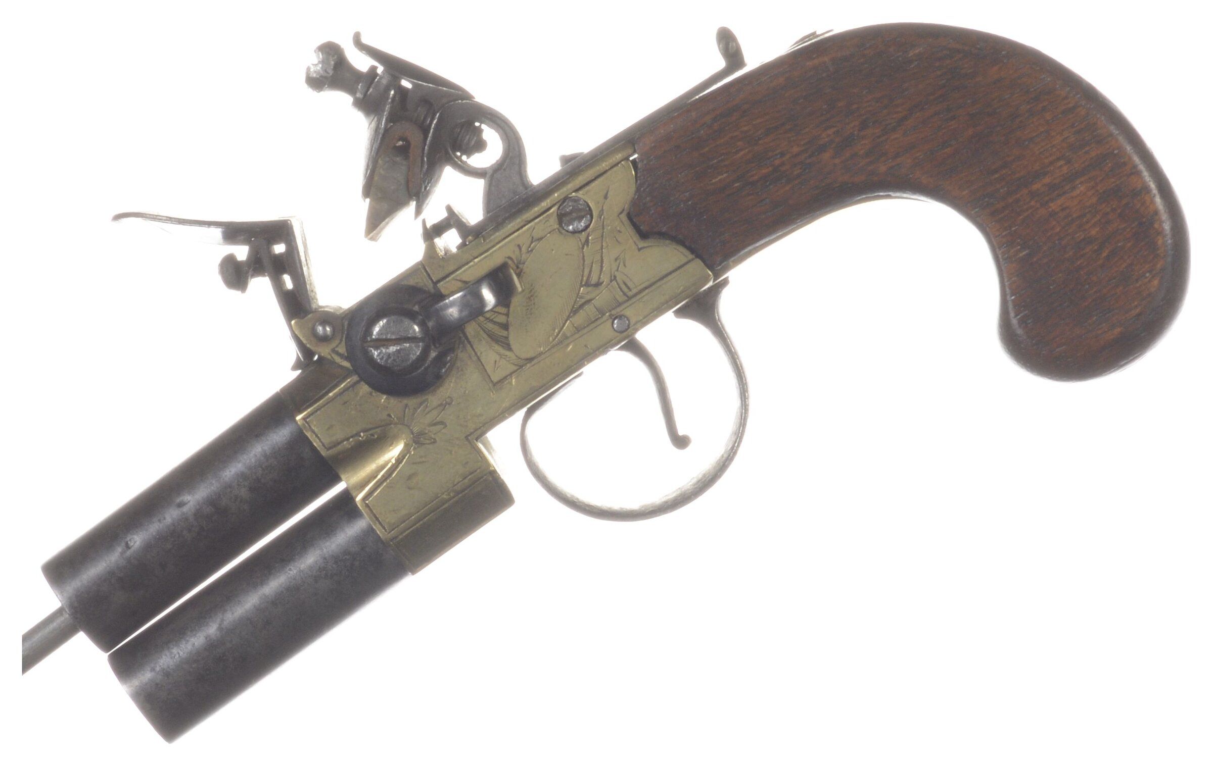 English Over/Under Double Derringer Flintlock Pistol | Rock Island Auction