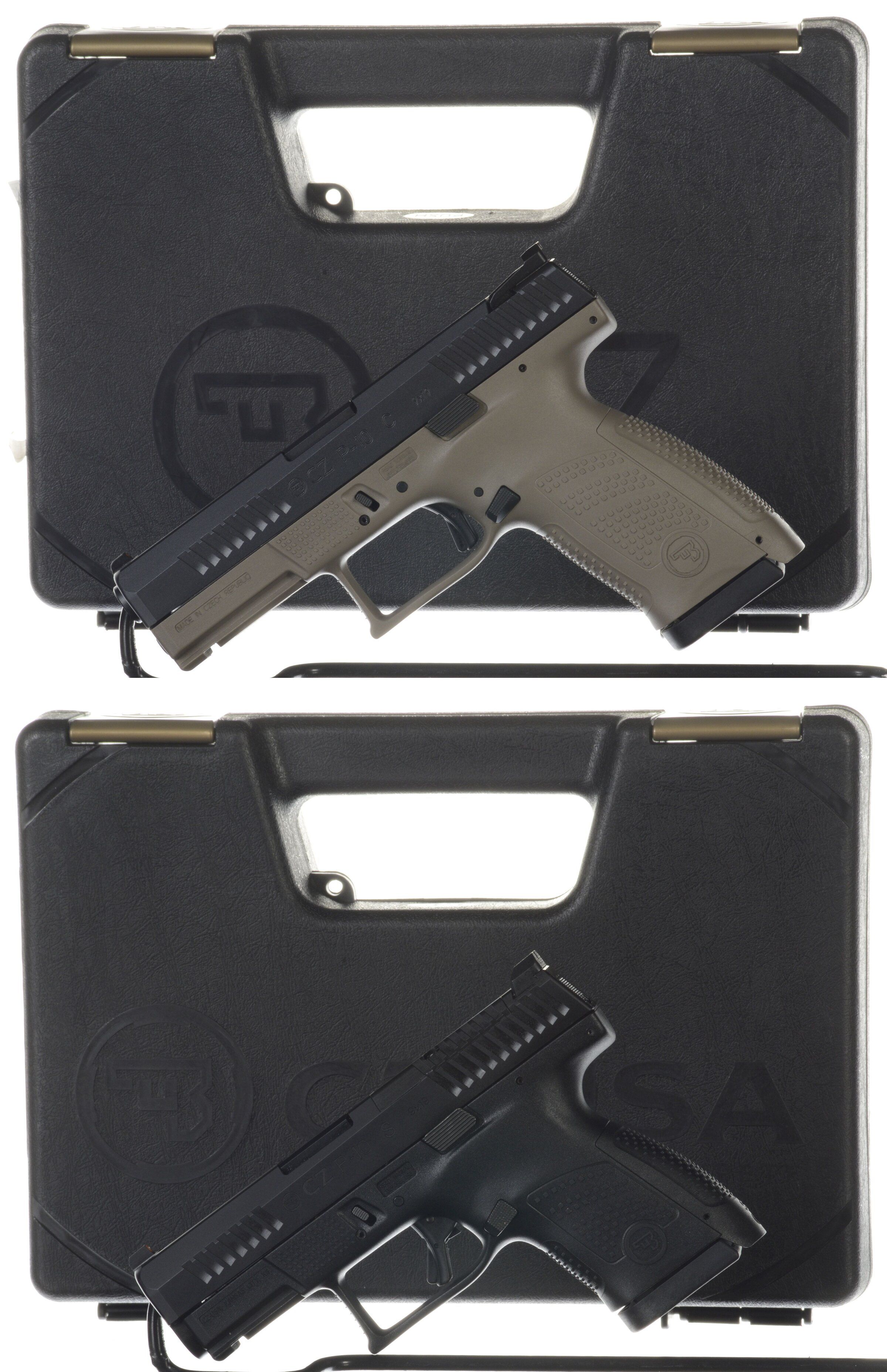 Model P10 Rony Two CZ Model P-10 Semi-Automatic Pistols with Cases | Rock Island Auction