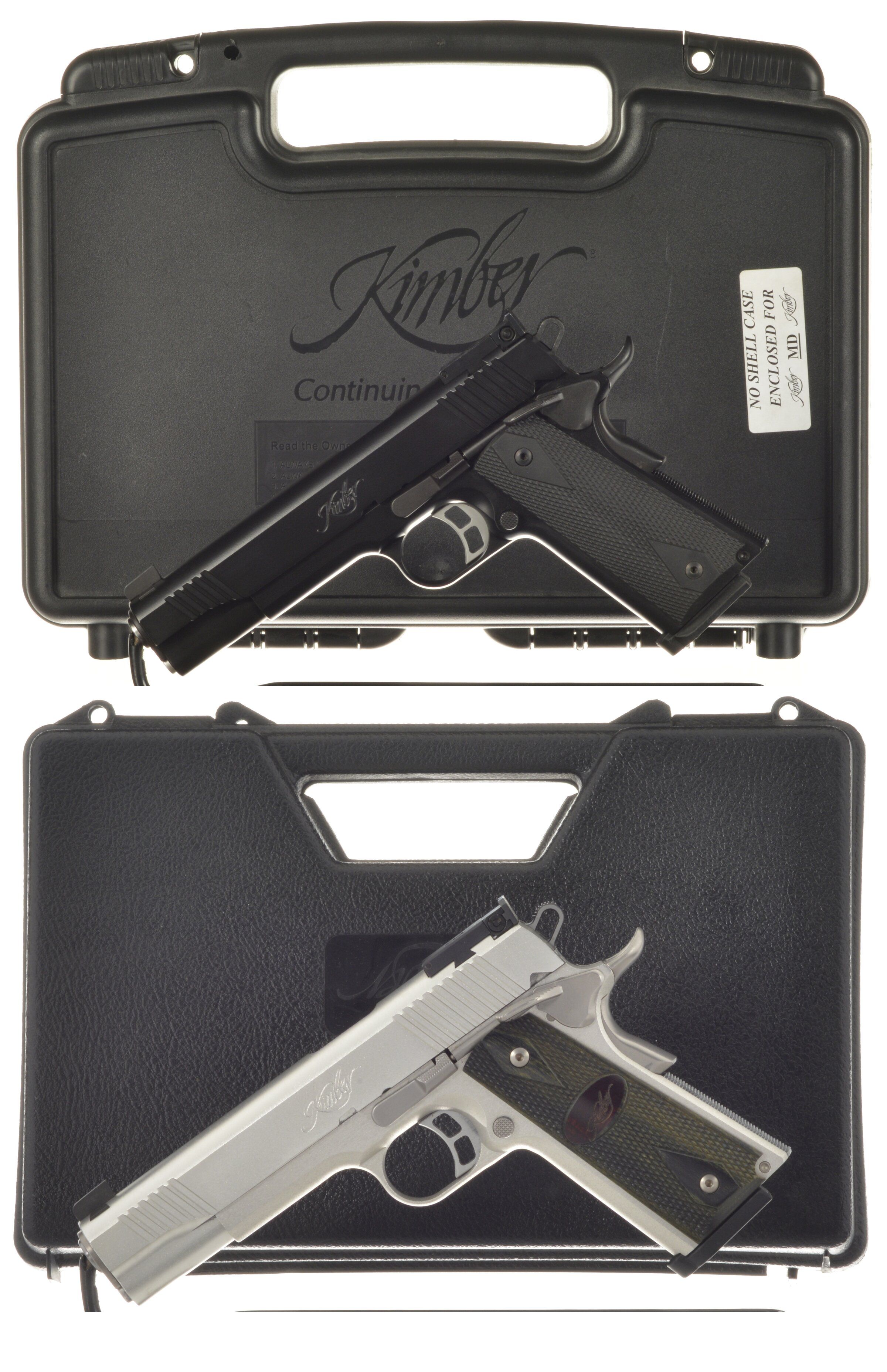 Two Kimber SemiAutomatic Pistols with Cases Rock Island Auction