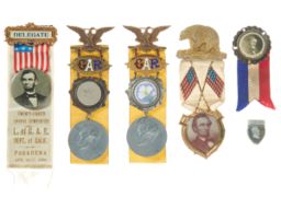 Grouping of Civil War Commemorative Ribbons and Medals