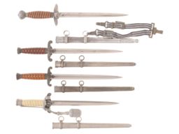 Group of Four German Style Daggers 