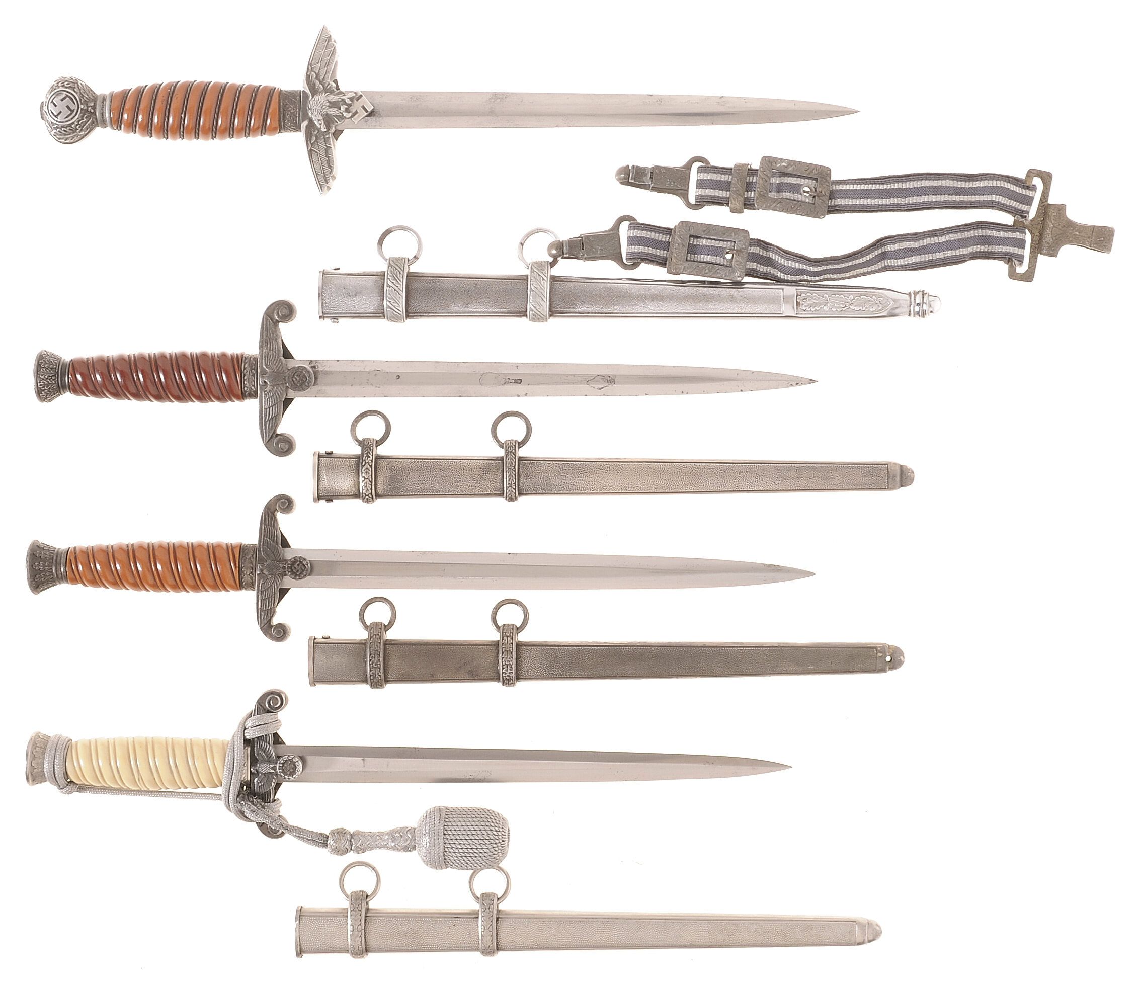 Group of Four German Style Daggers | Rock Island Auction