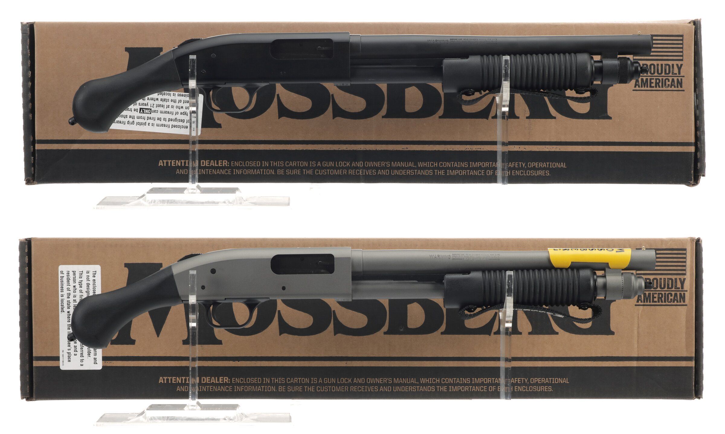 Two Mossberg Model 590 Shockwave Pistol Grip Firearms with Boxes Rock