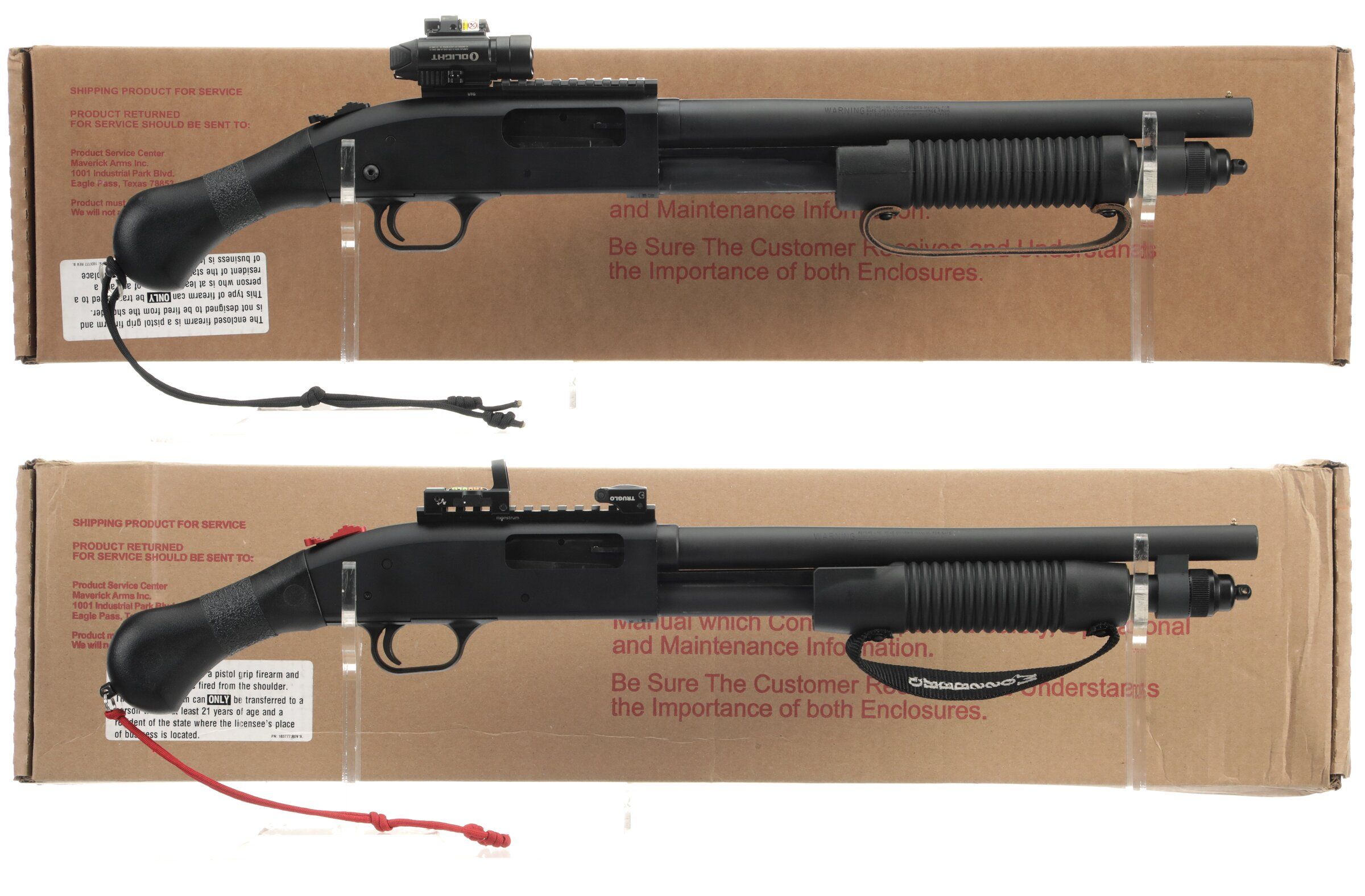 Two Mossberg 590 Shockwave Pistol Grip Firearms with Boxes Rock