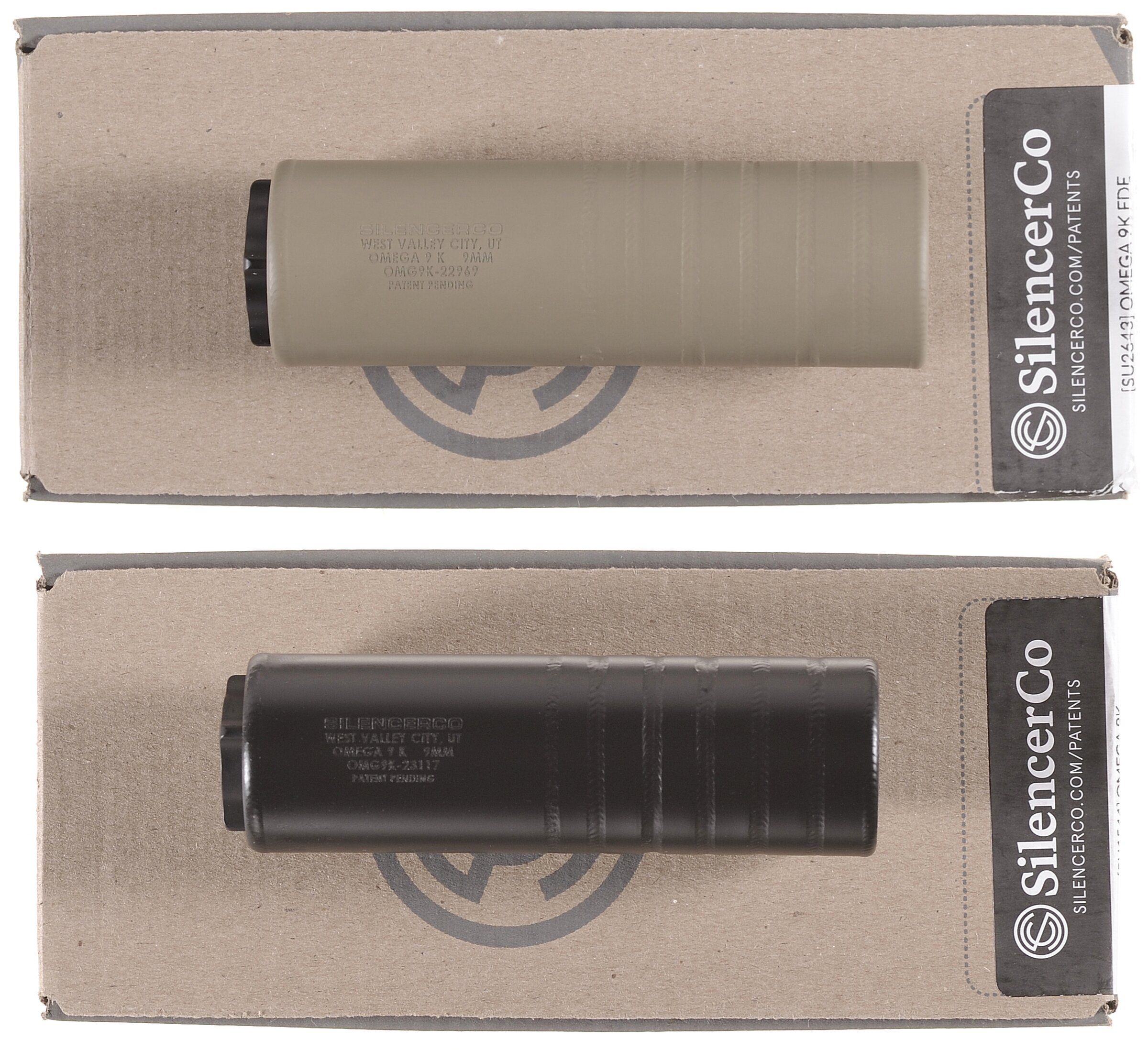 Two SilencerCo Omega 9K 9mm Class III NFA Silencers Rock Island