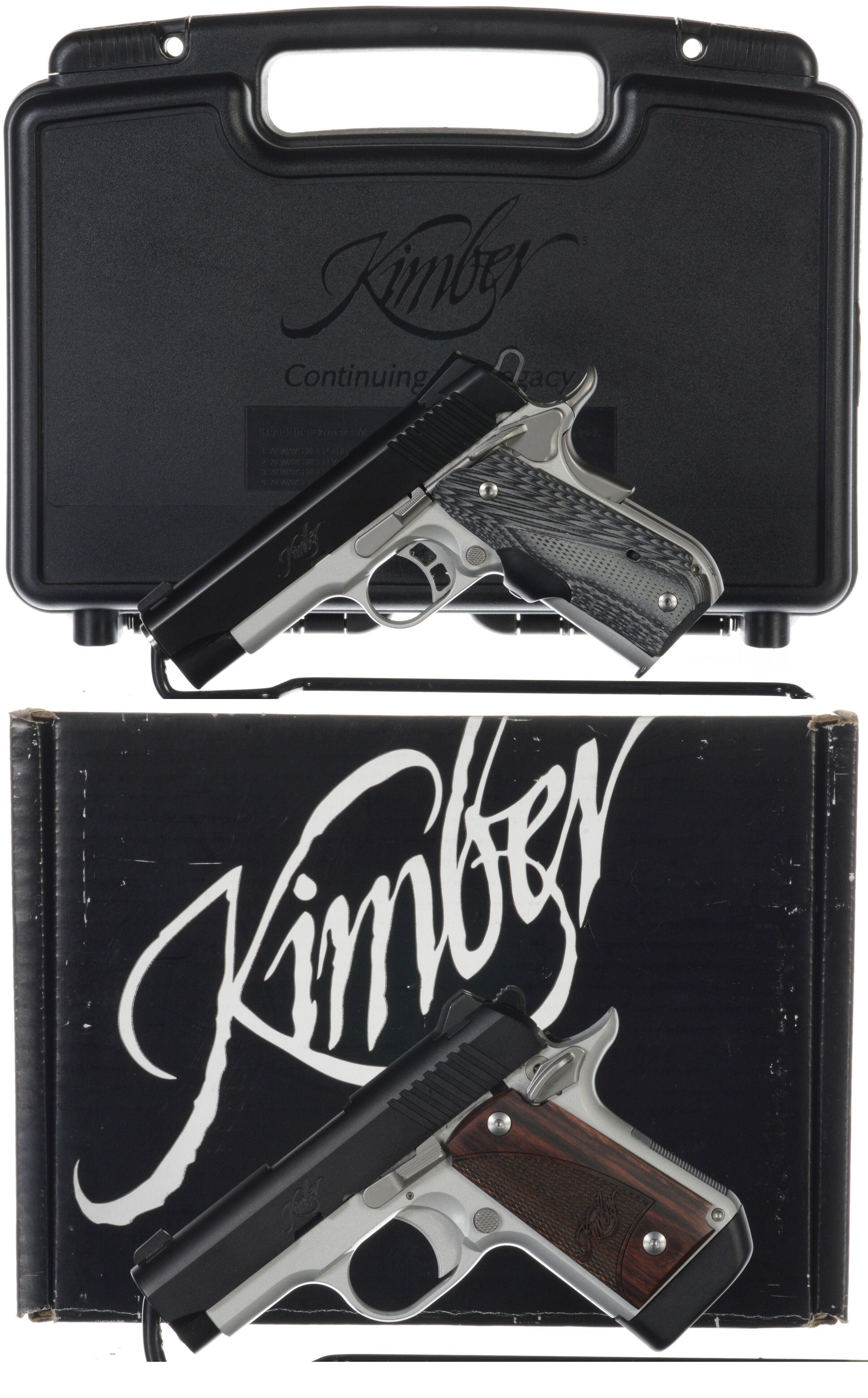 Two Kimber SemiAutomatic Pistols with Cases Rock Island Auction