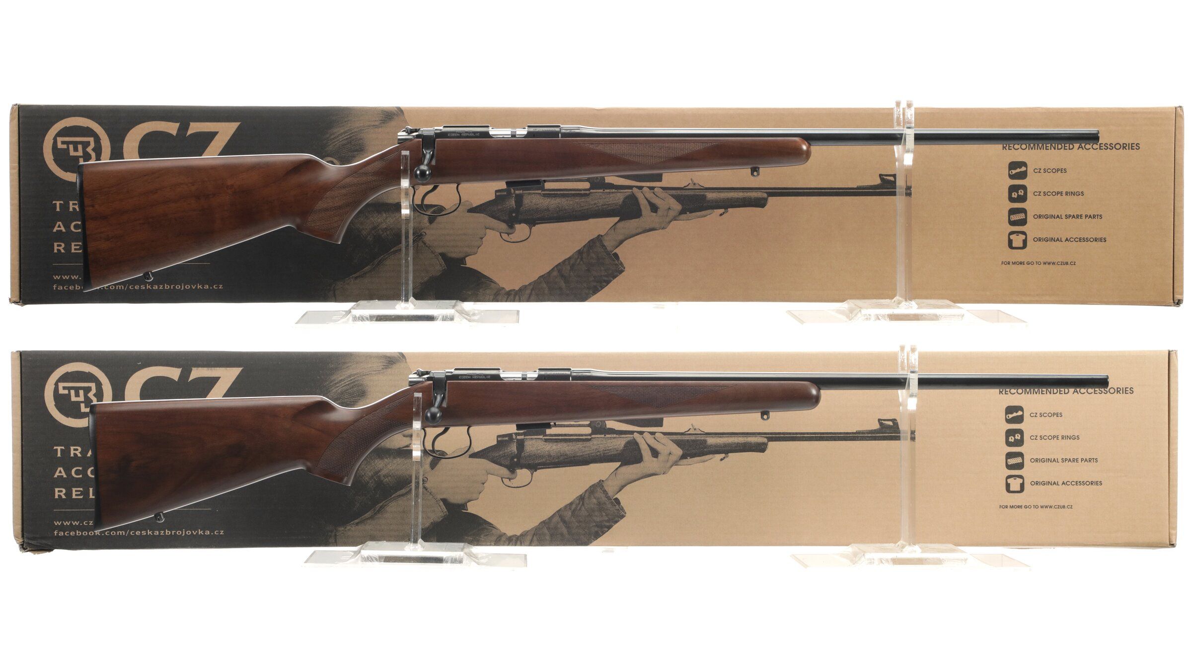 Two CZ Model 452-2E American Bolt Action Rifles with Boxes | Rock ...