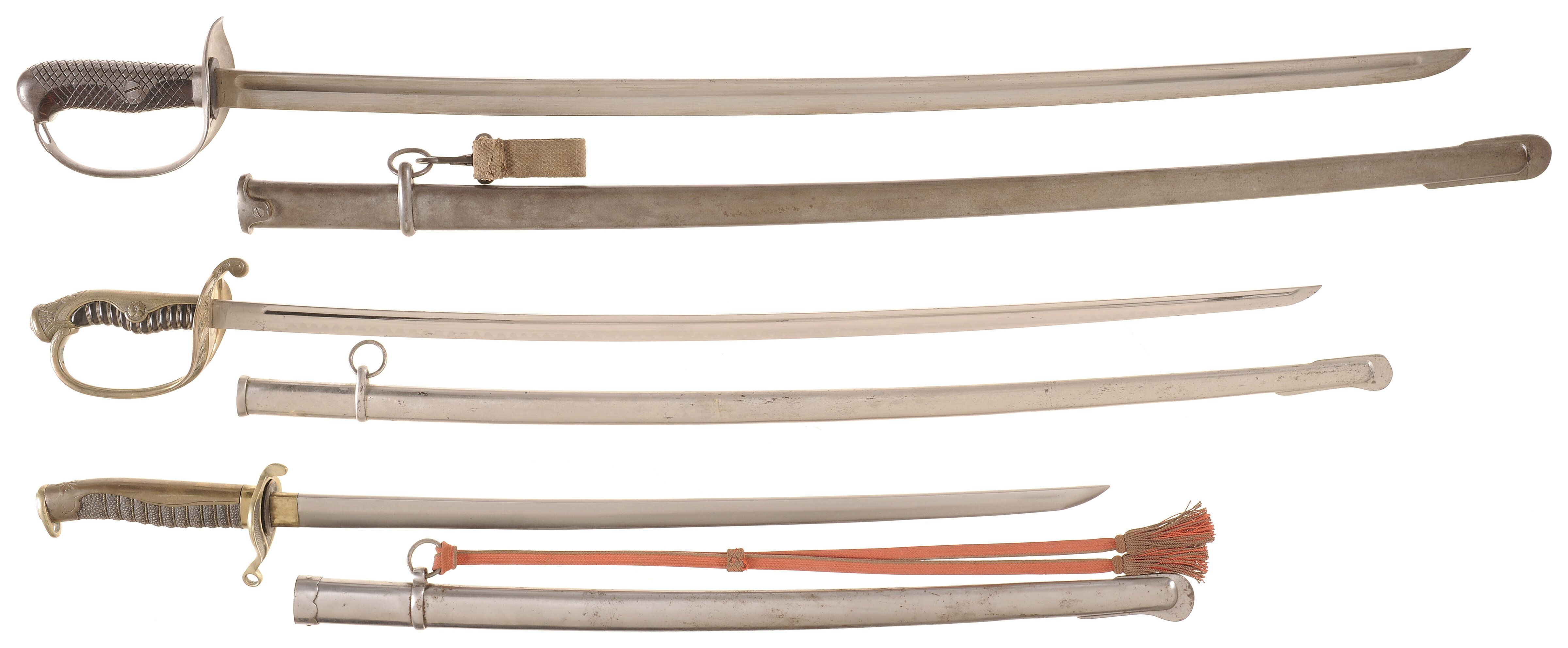 Three Japanese Military Swords with Sheath | Rock Island Auction