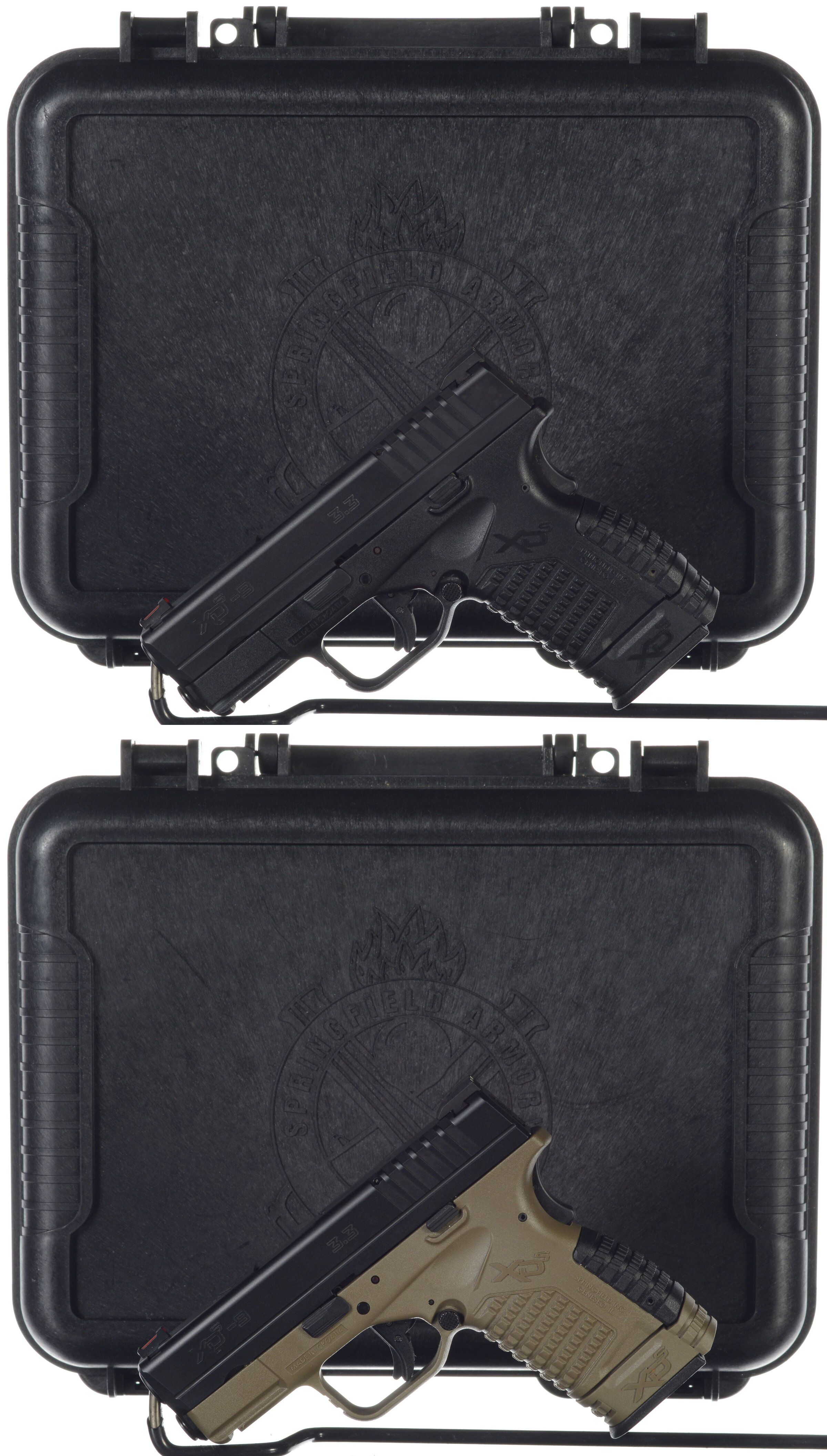 Two Springfield Armory XDS9 SemiAutomatic Pistols with Cases Rock