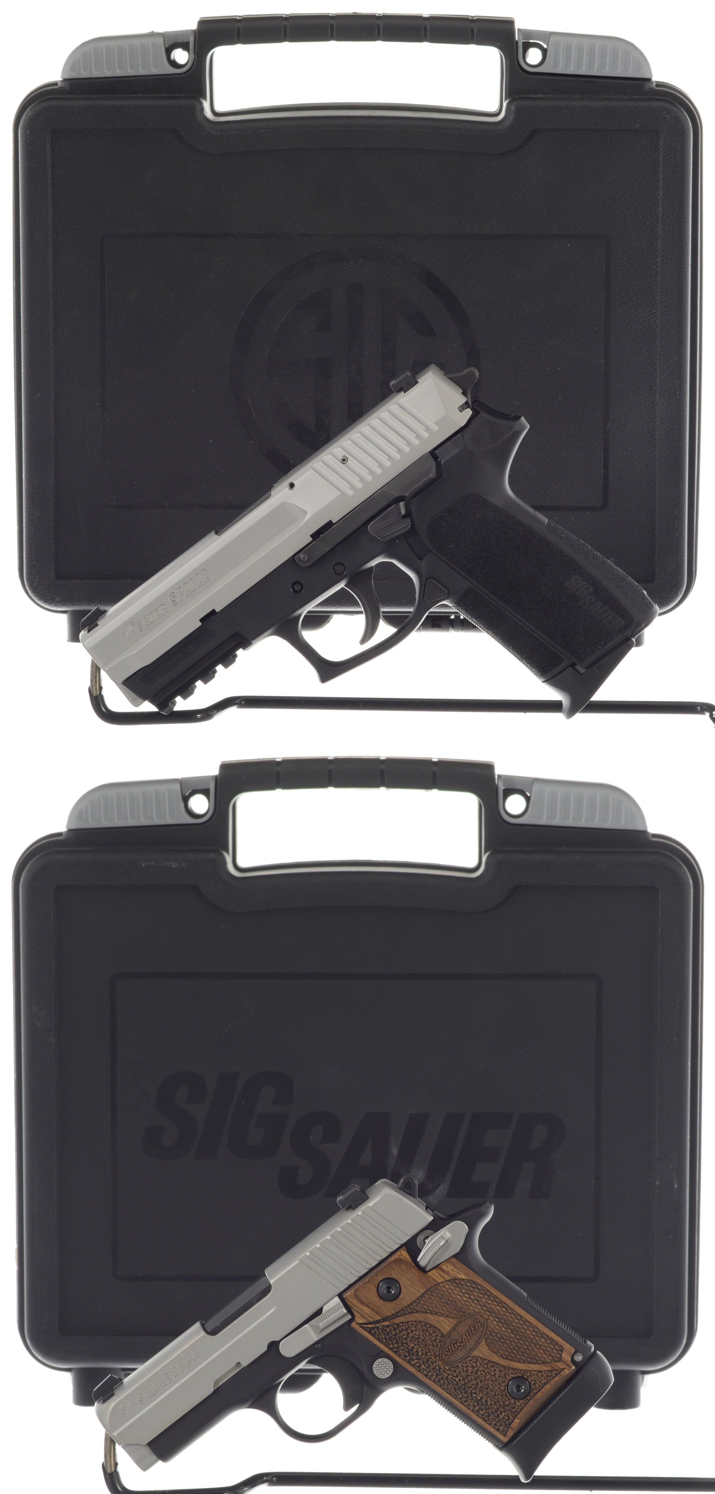 Two Sig Sauer SemiAutomatic Pistols With Boxes Rock Island Auction