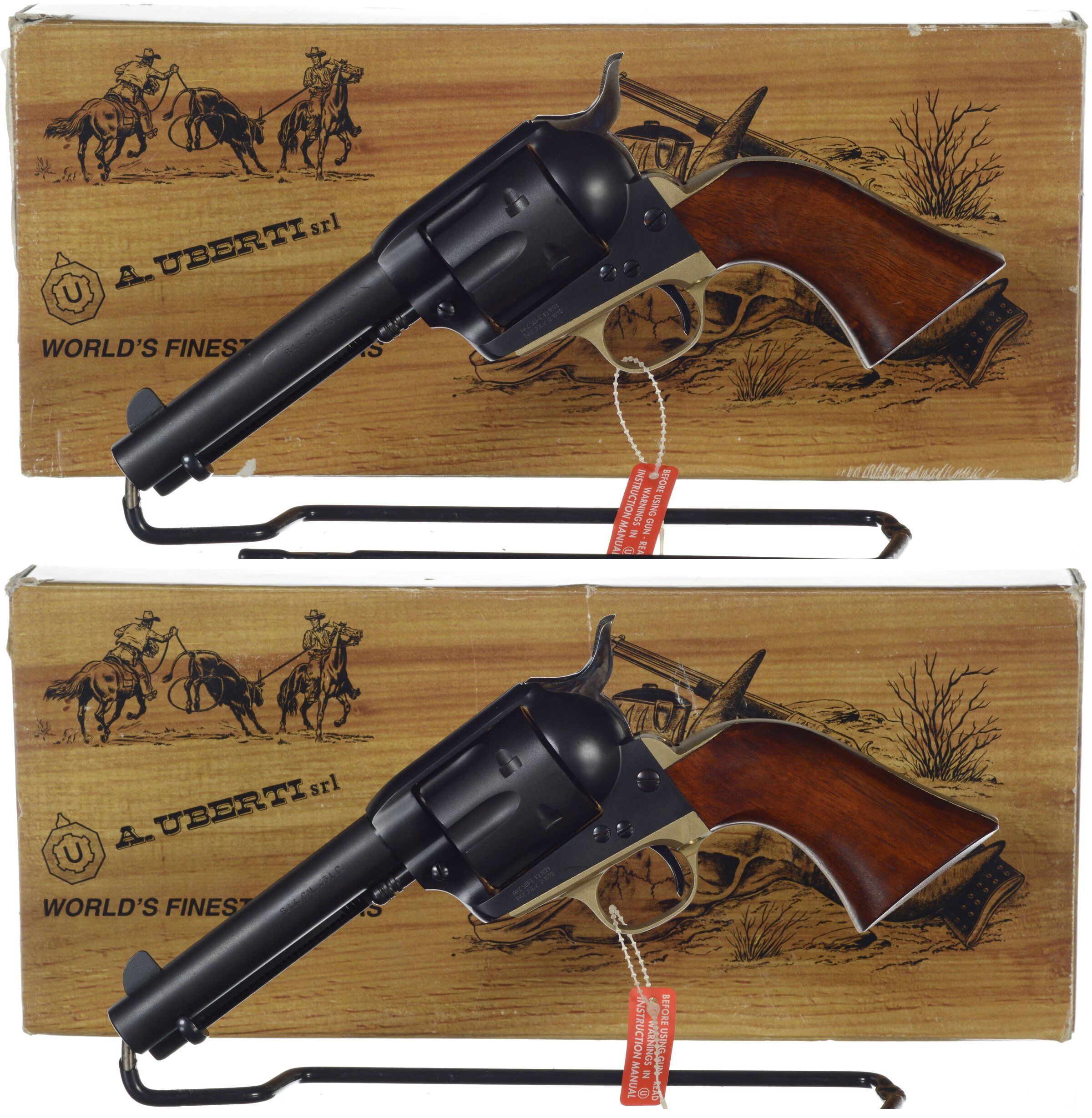 Two Uberti Cattleman Single Action Revolvers with Boxes Rock Island