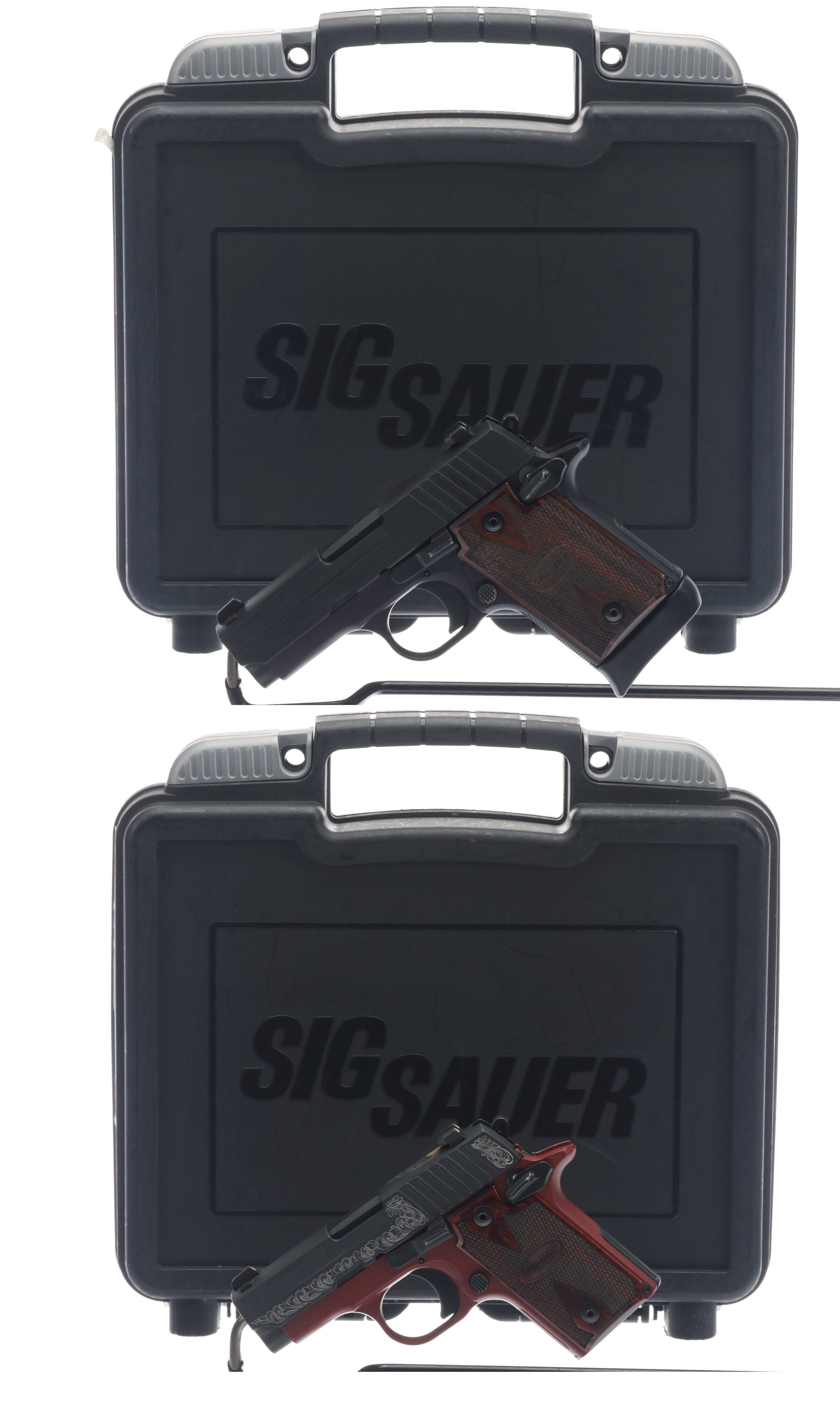 Two Sig Sauer SemiAutomatic Pistols With Boxes Rock Island Auction