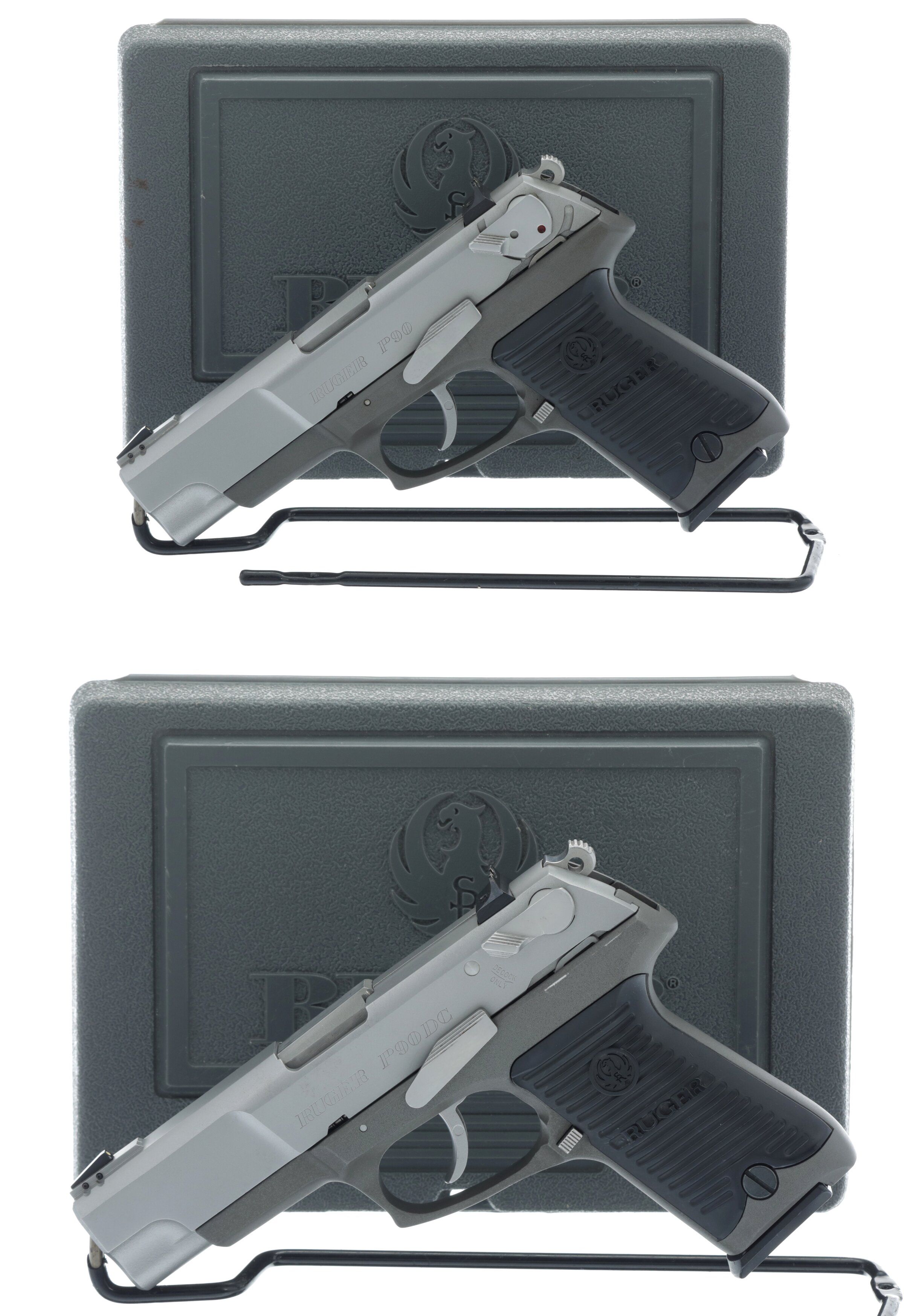 Two Ruger Model P90 Semi Automatic Pistols With Cases Rock Island Auction