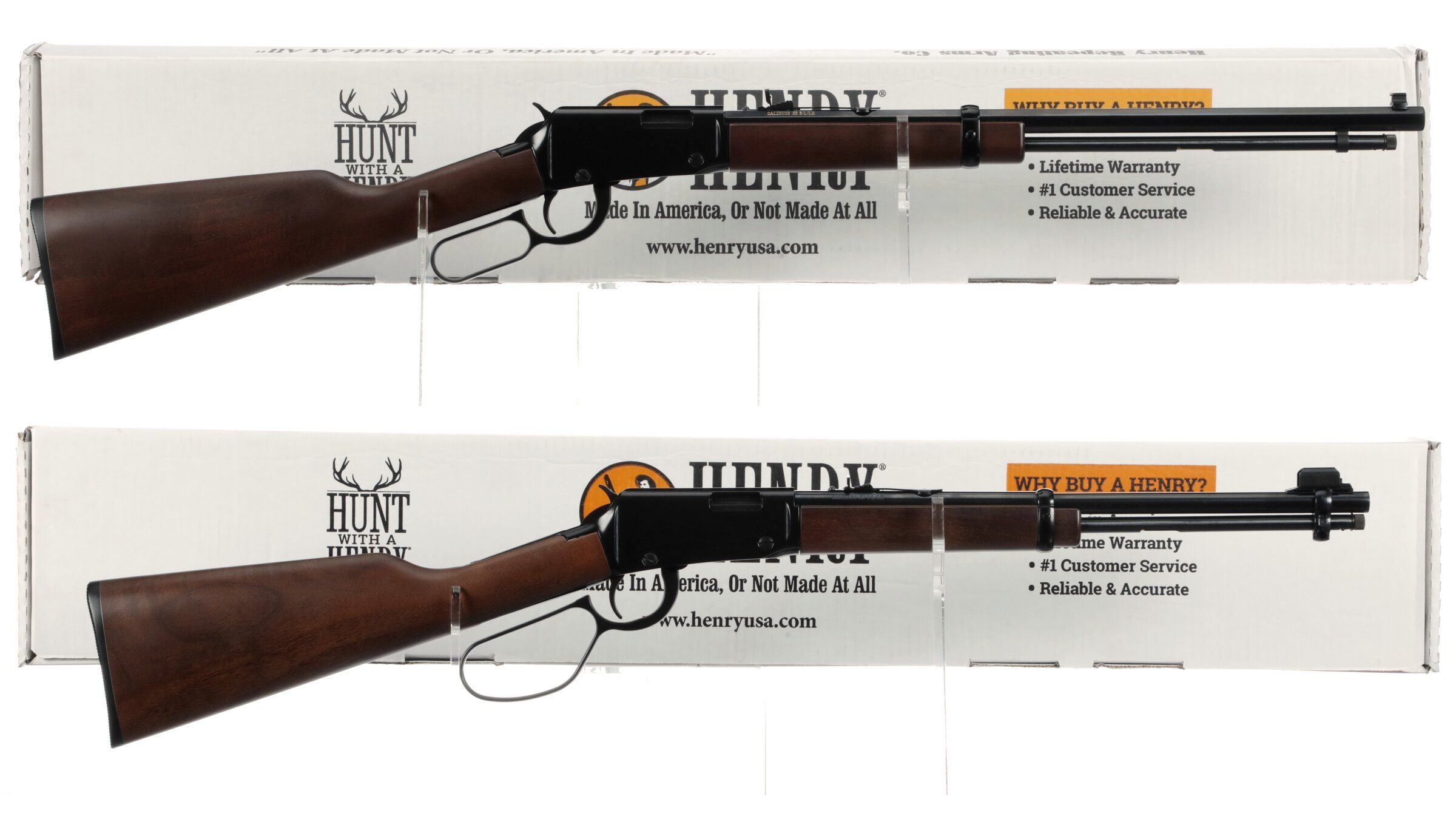 Two Henry Repeating Arms Lever Action Rifles with Boxes | Rock Island ...