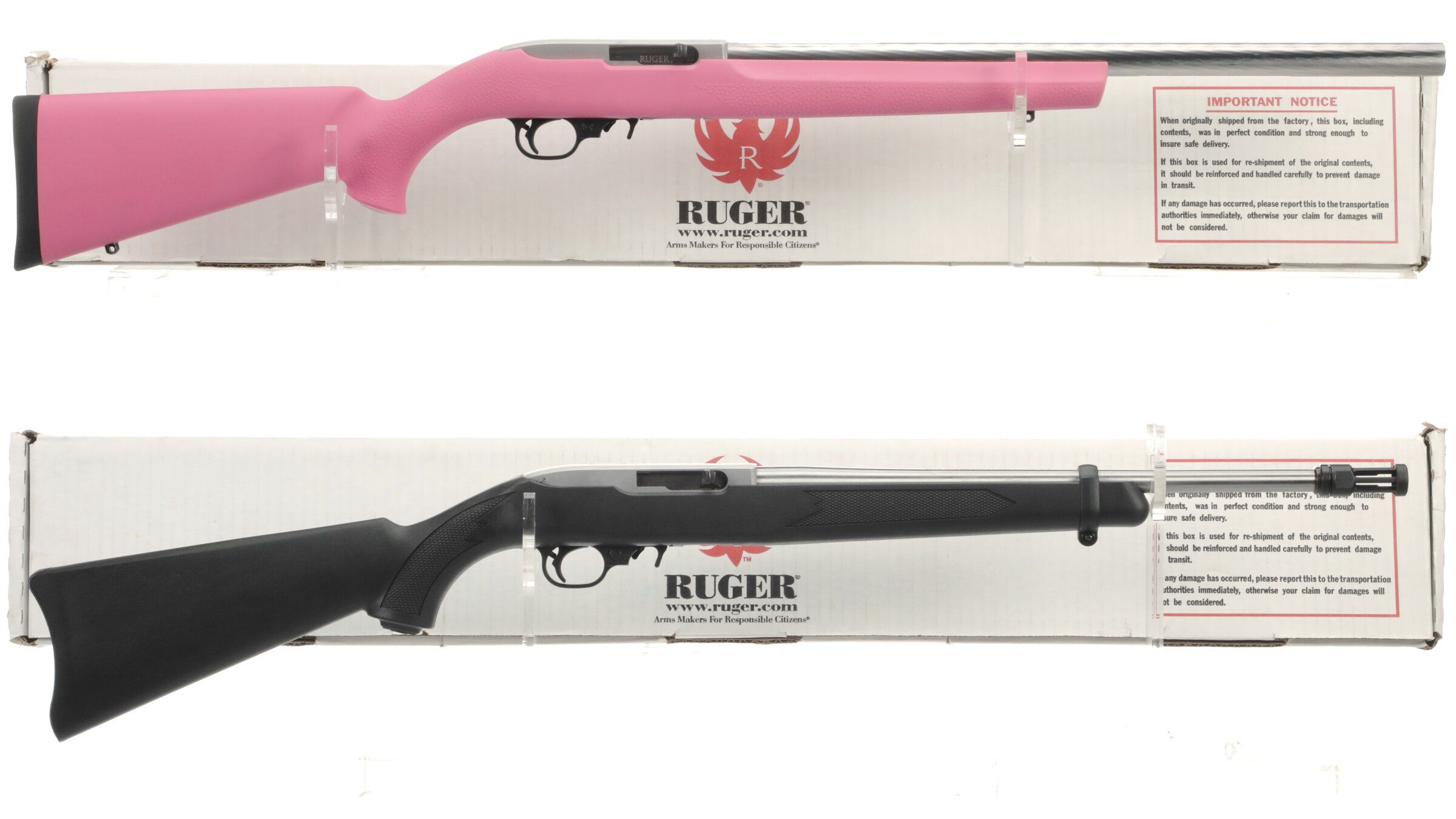 Two Ruger Model 10/22 Semi-Automatic Rifles With Boxes | Rock Island ...