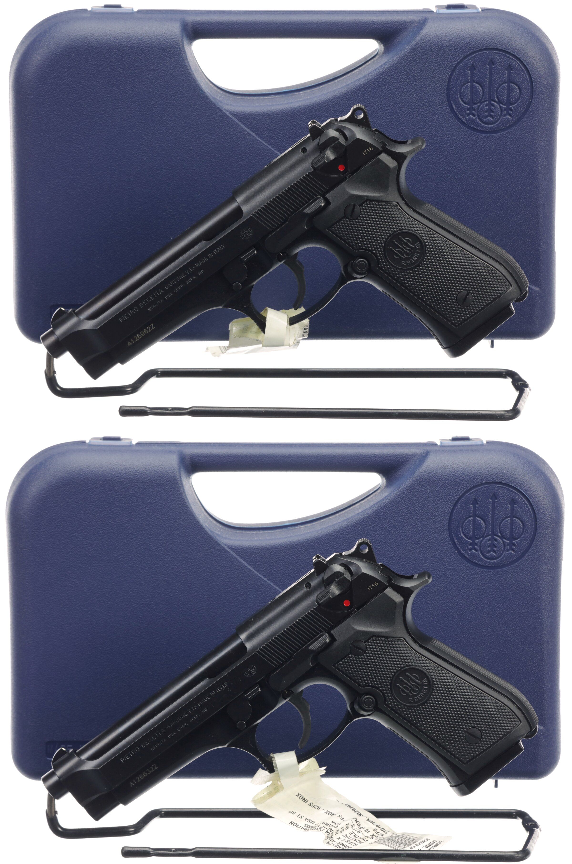 Two Beretta Model 92FS Semi-Automatic Pistols with Cases | Rock Island ...