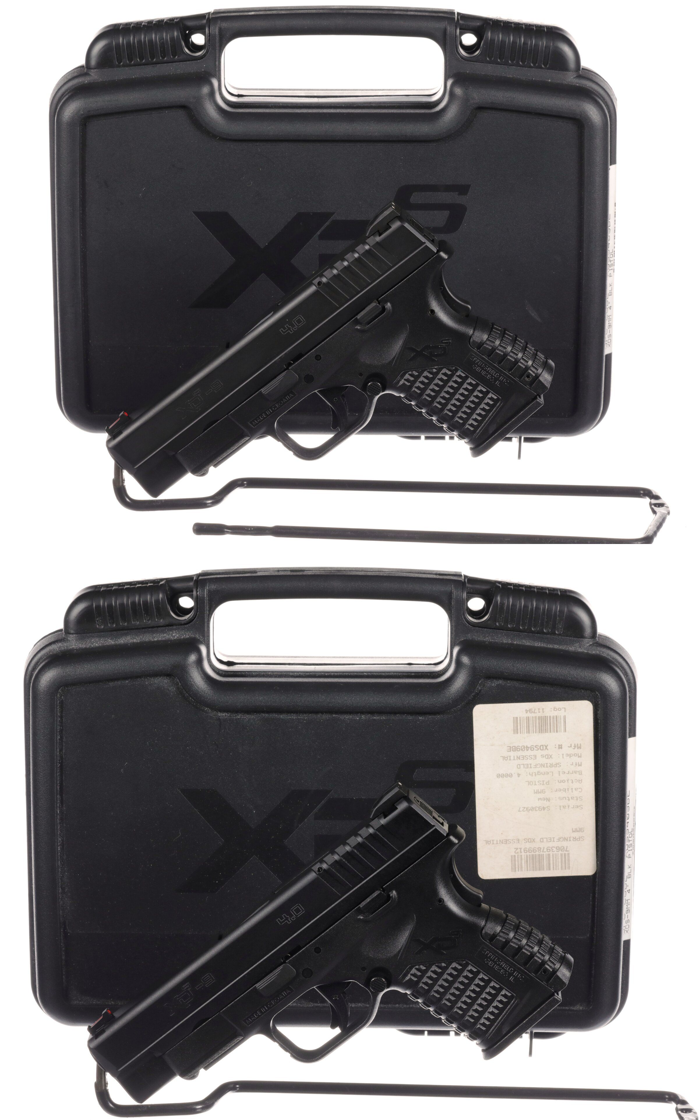 Two Springfield Armory XDS9 SemiAutomatic Pistols with Cases Rock