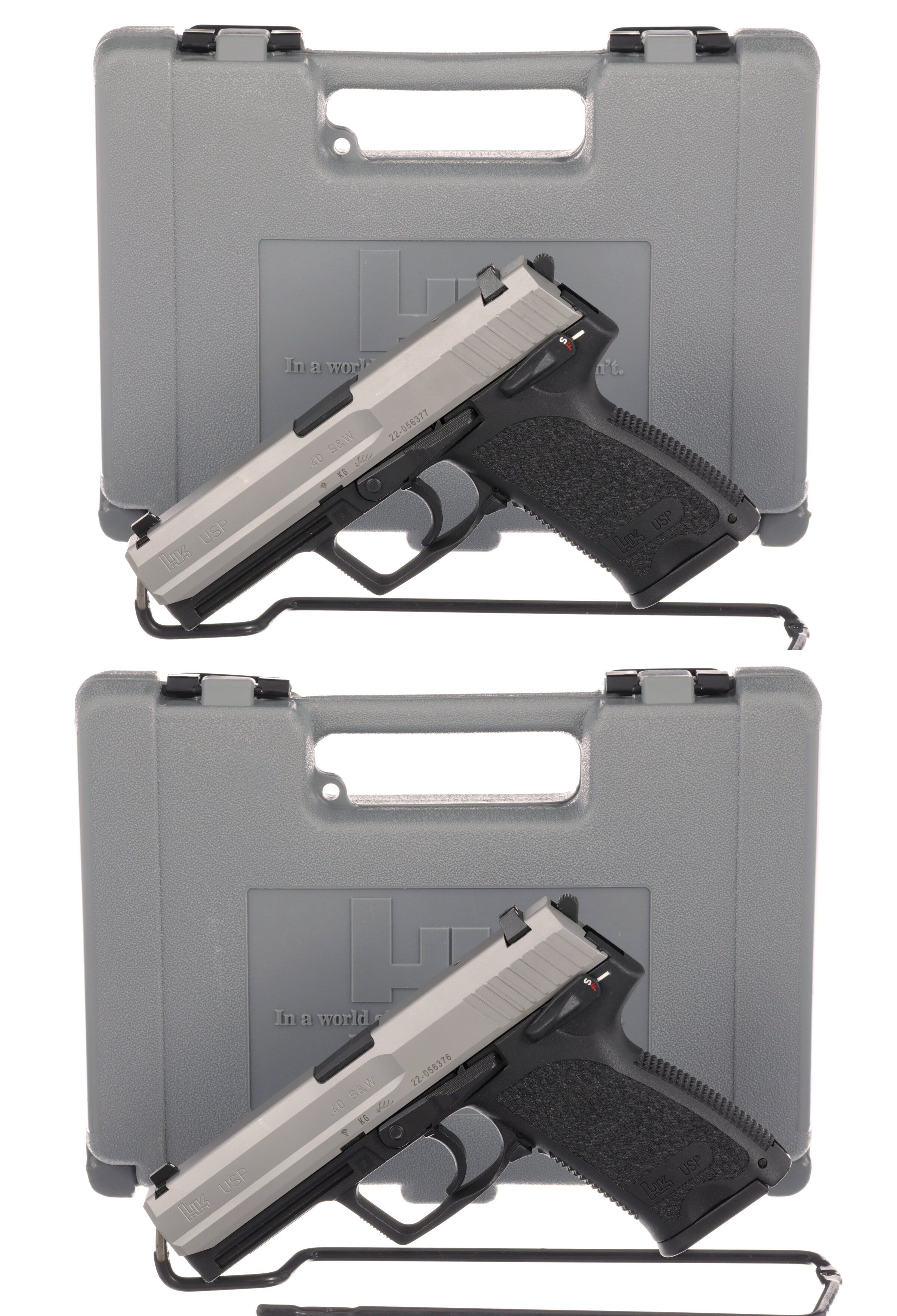 Two Heckler & Koch USP 40 Semi-Automatic Pistols with Cases Two Heckler & Koch USP 40 Semi-Automatic Pistols with Cases