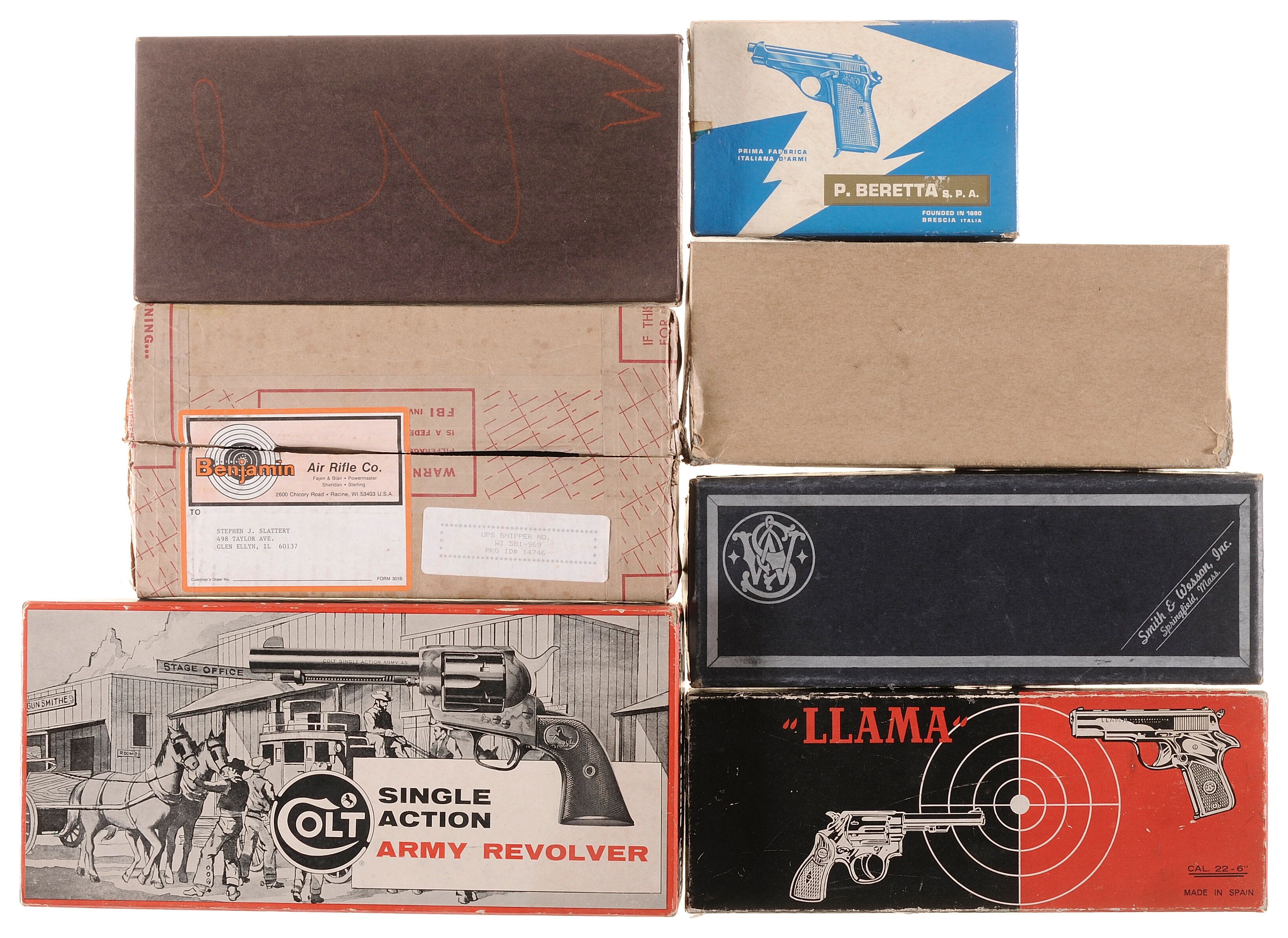 Group of Seven Handgun Boxes Rock Island Auction