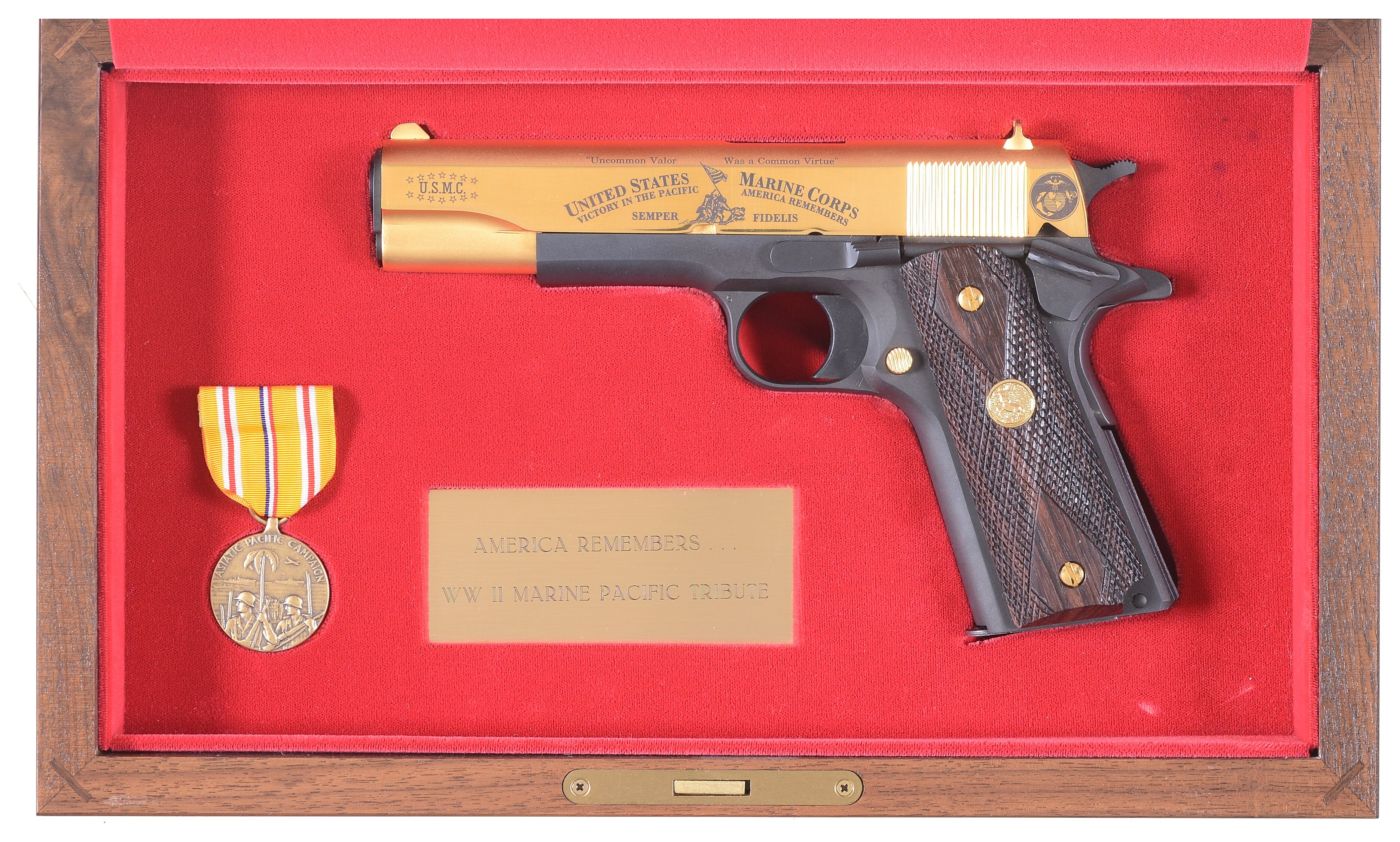 Colt M1911A1 America Remembers WWII Marine Pacific Pistol | Rock