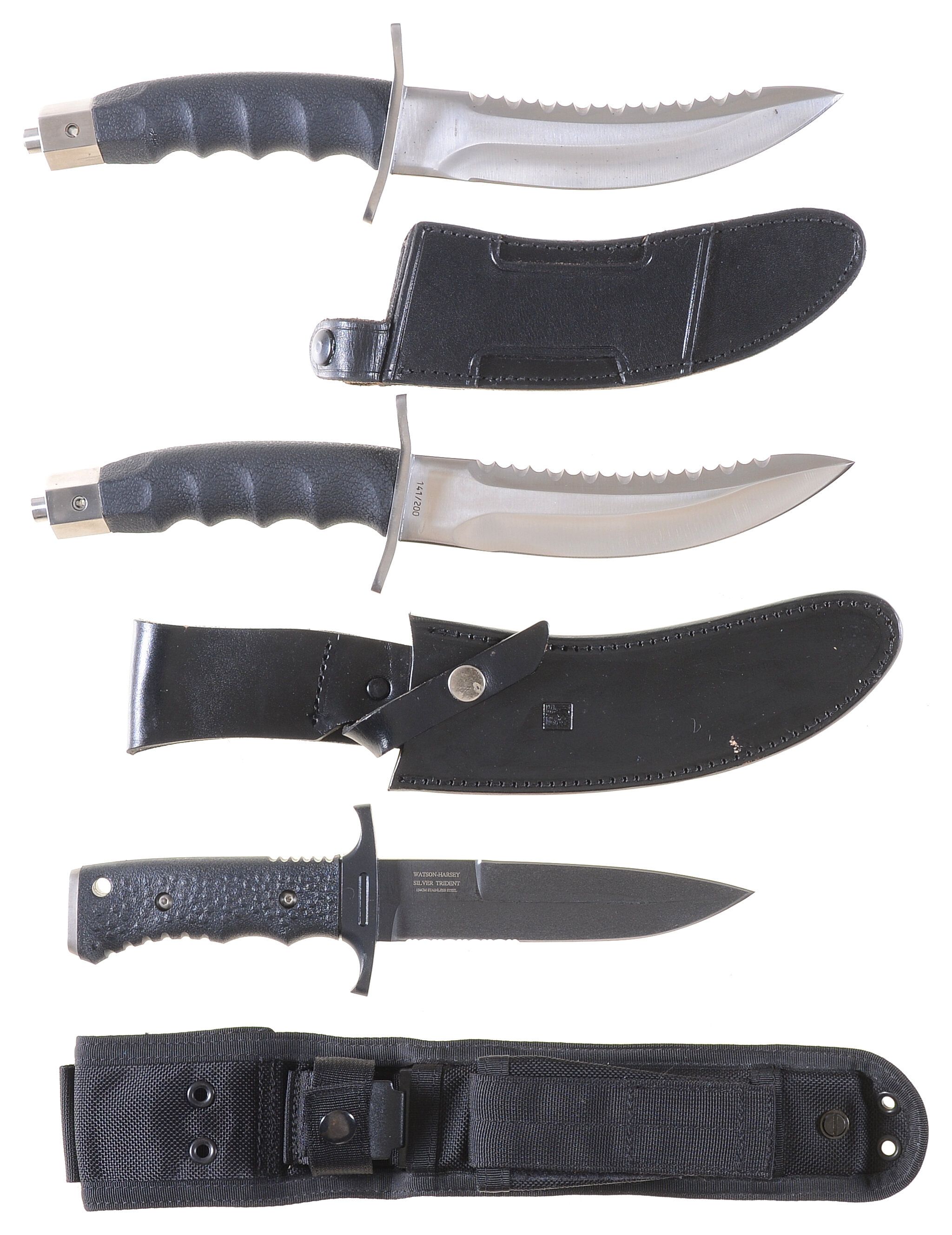 Three Fix Blade Knives with Sheaths Rock Island Auction