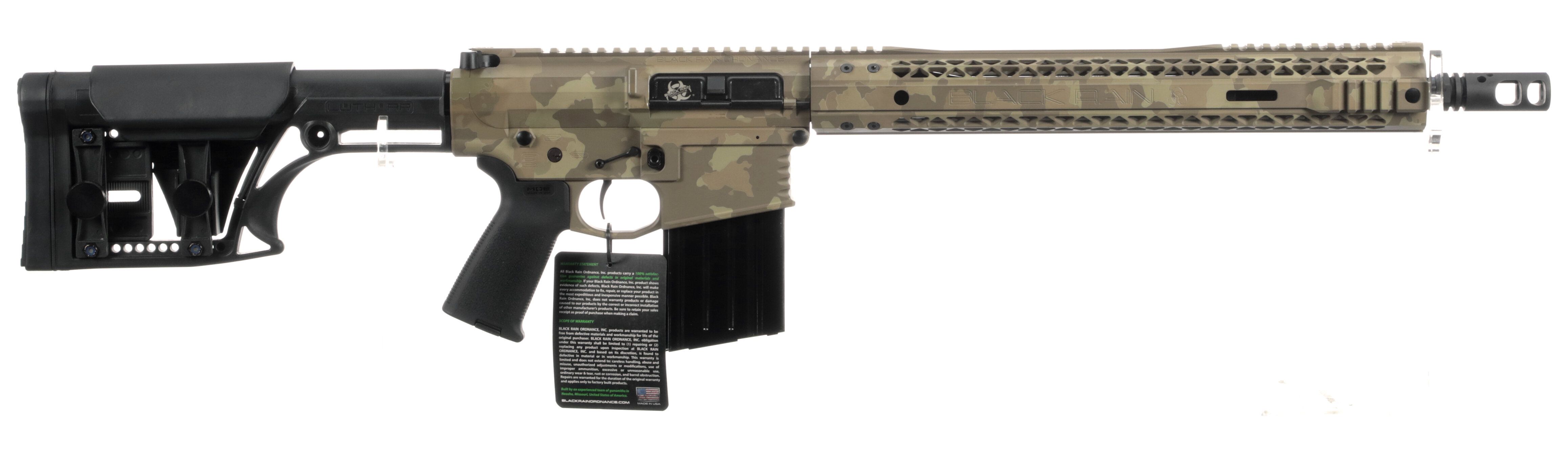 Black rain ordnance fallout 10 semi automatic rifle rock island auction