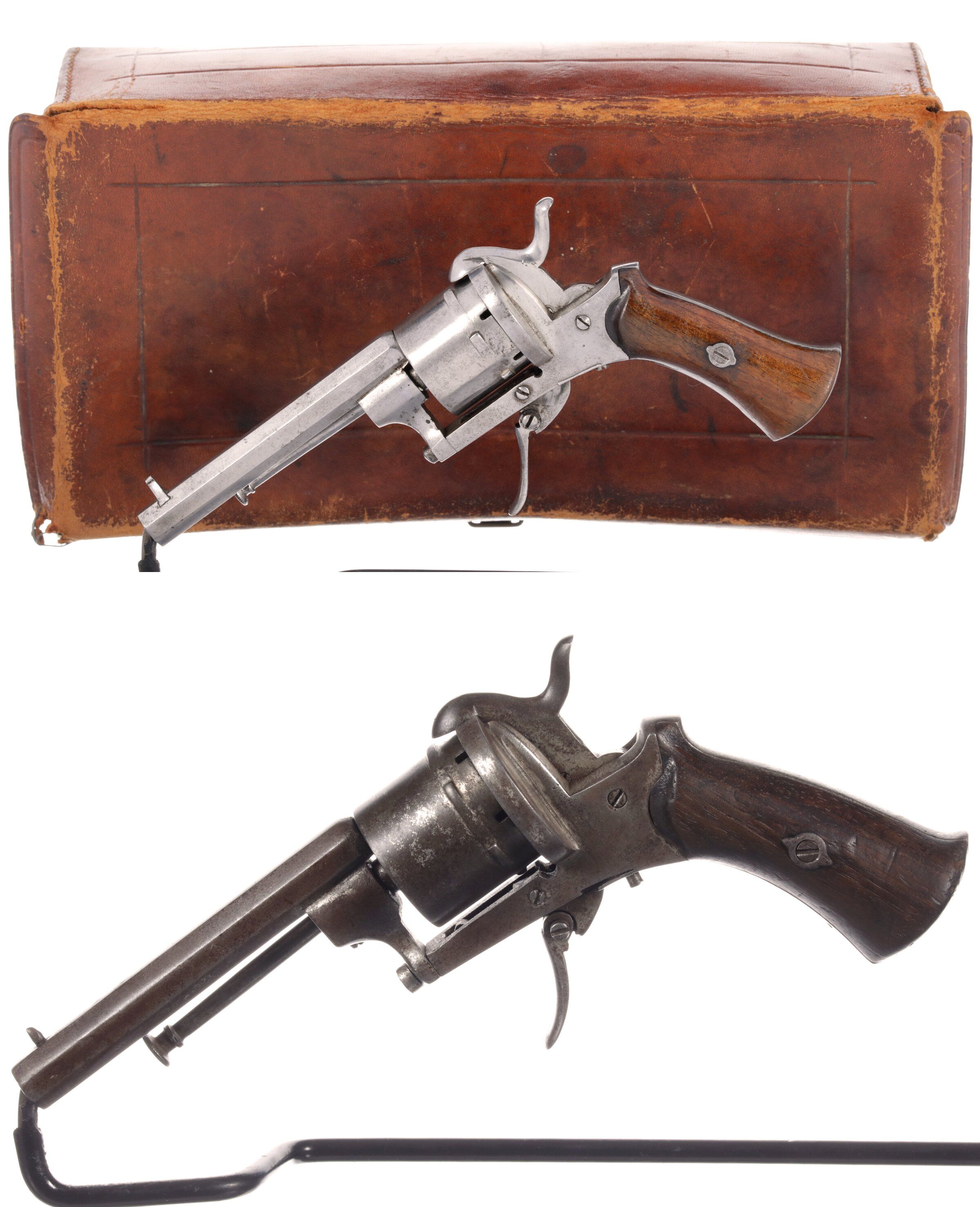 Two Belgian Folding Trigger Pinfire Double Action Revolvers Rock Island Auction 7173