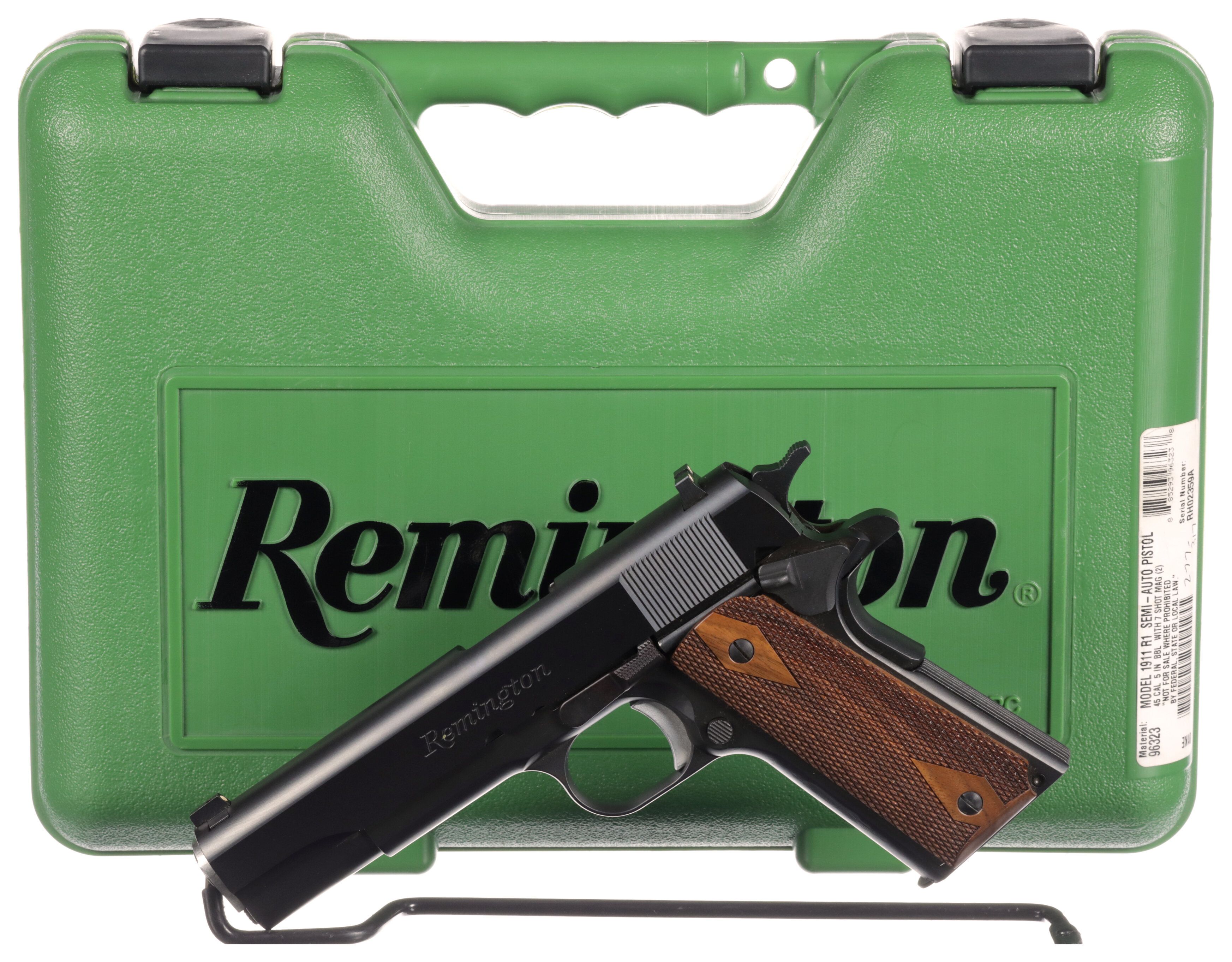 Remington Model 1911 R1 Semi Automatic Pistol With Case Rock Island Auction 0753