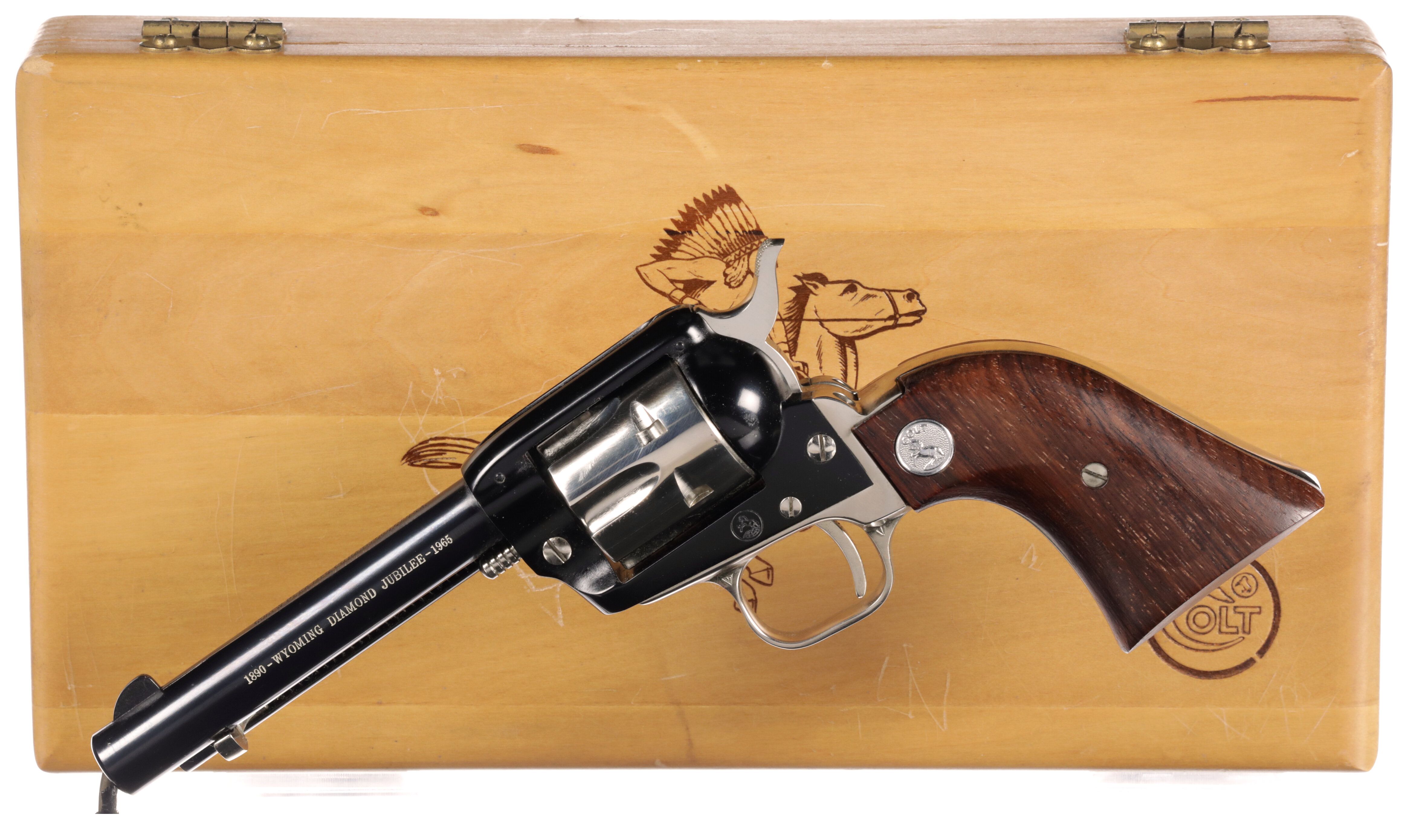 Colt Wyoming Diamond Jubilee Frontier Scout Revolver With Case Rock Island Auction 0020